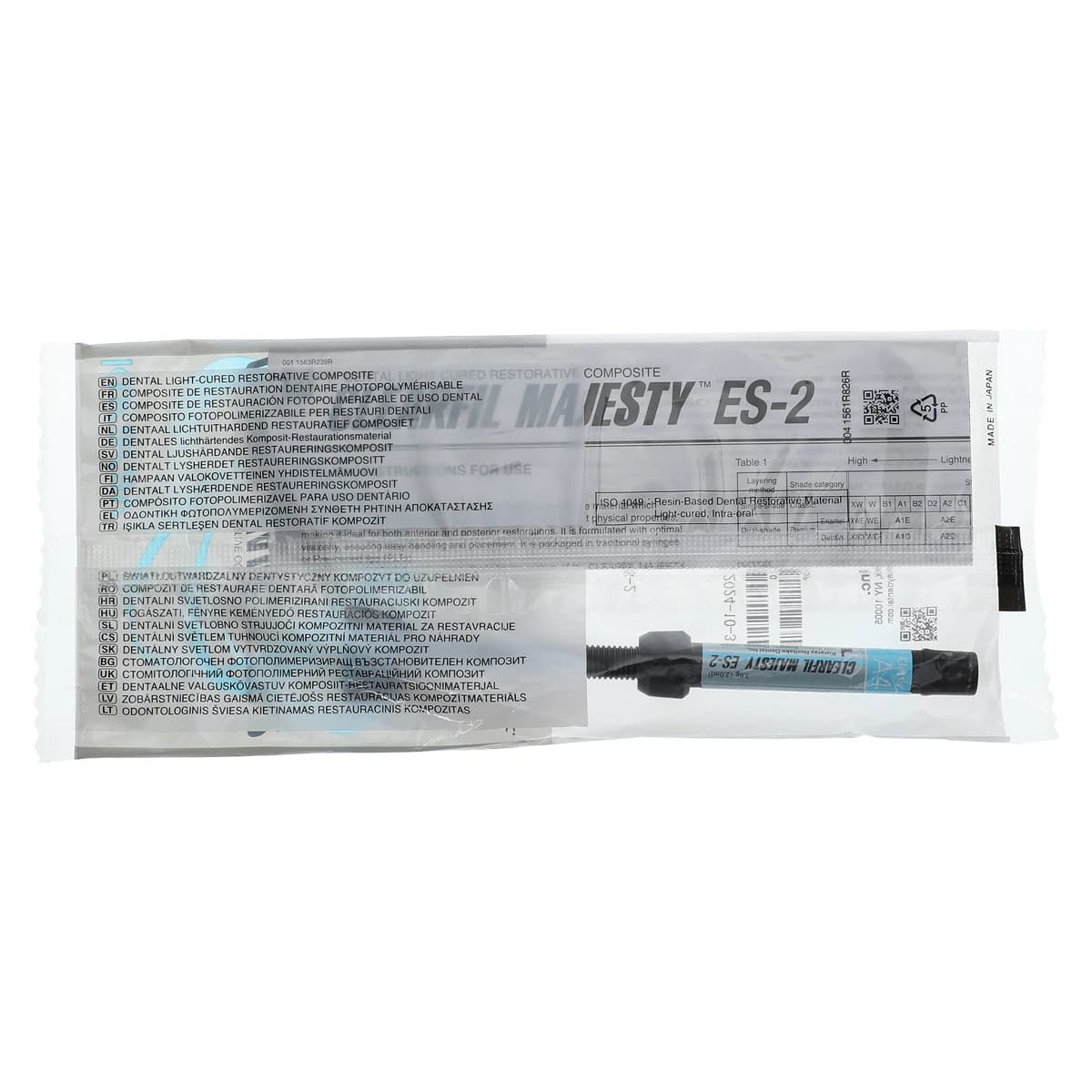 Clearfil Majesty ES-2 Classic Universal Nanohybrid Composite, Syringe Refill, Shade A4, 3.6 g (2.0 mL), 1/Pk, 3024KA thumbnail 2