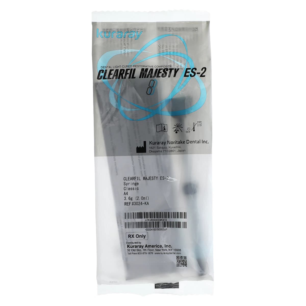 Clearfil Majesty ES-2 Classic Universal Nanohybrid Composite, Syringe Refill, Shade A4, 3.6 g (2.0 mL), 1/Pk, 3024KA - Clearfil Majesty ES-2 Classic A4 Syr 3.6g - Image 1