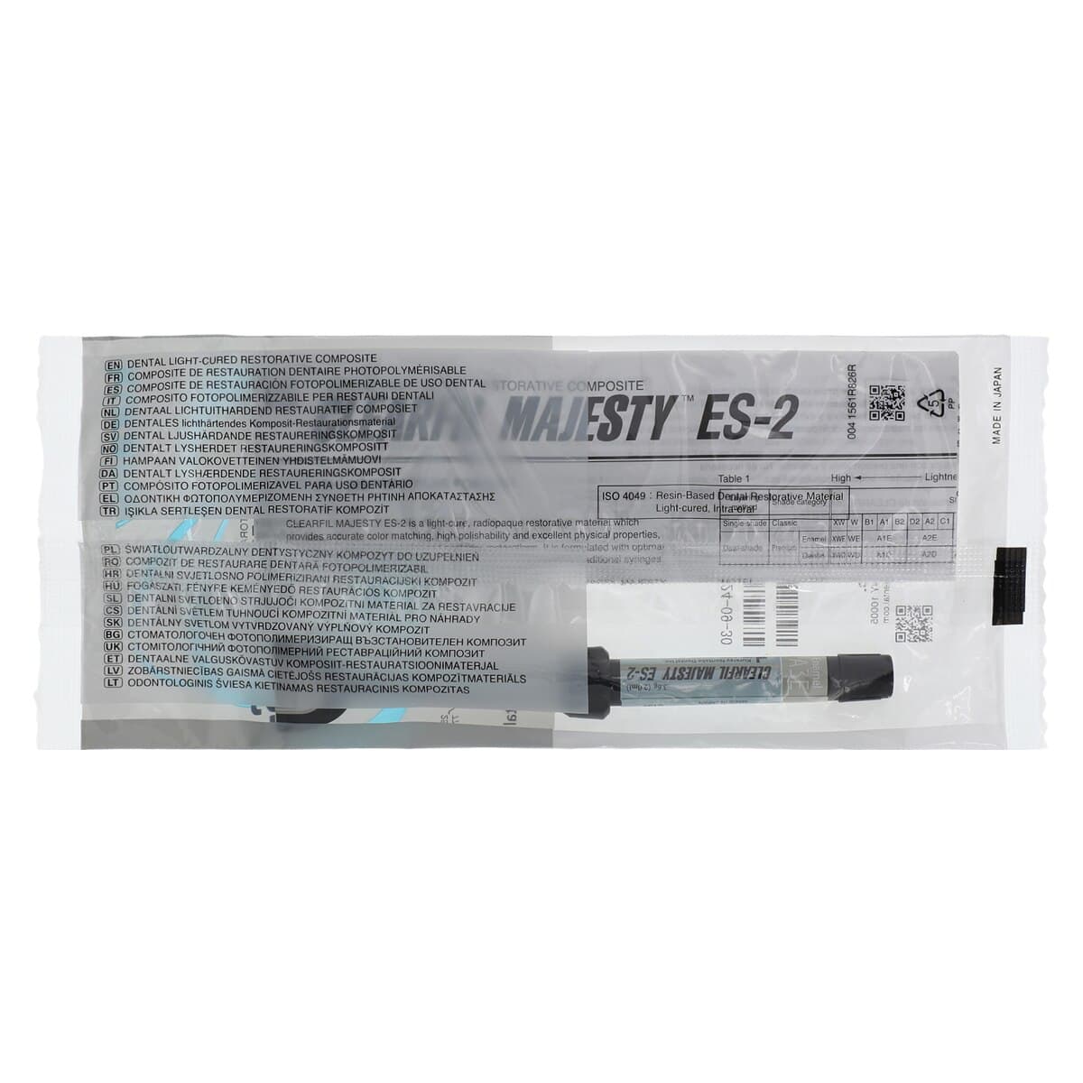 Clearfil Majesty ES-2 Premium Universal Nanohybrid Composite, A3E Enamel, Light-Cure Syringe Refill, 3.6 g, 3052KA thumbnail 2