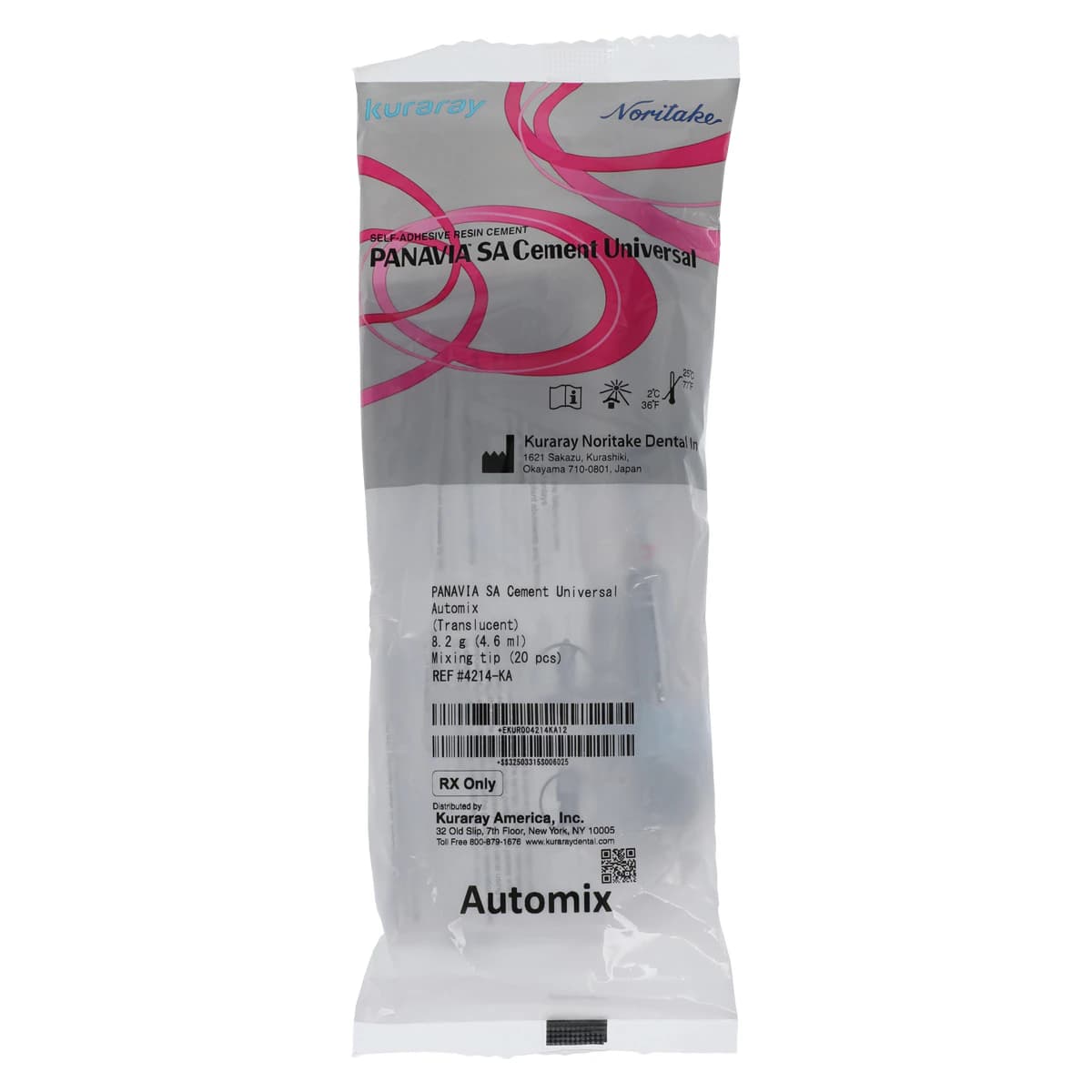 Panavia SA Cement Universal Automix Refill, Translucent, 4.6 mL Syringe with 20 Mixing Tips, 4214KA thumbnail 2