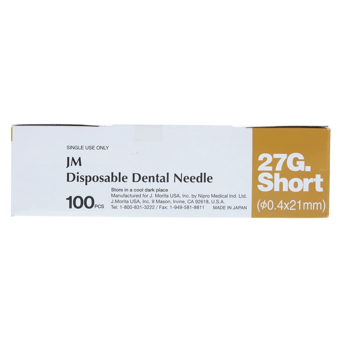 J. Morita Disposable Dental Needles, Plastic Hub with Bevel Indicator, 27 Gauge Short, 21 mm, Yellow, 100/Box, 20-27GS thumbnail 6