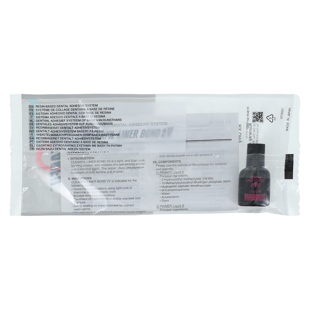 Clearfil Liner Bond 2V Bond A, Dual-Cure Self-Etch Dental Adhesive, 5 ml Bottle, 1930KA thumbnail 2