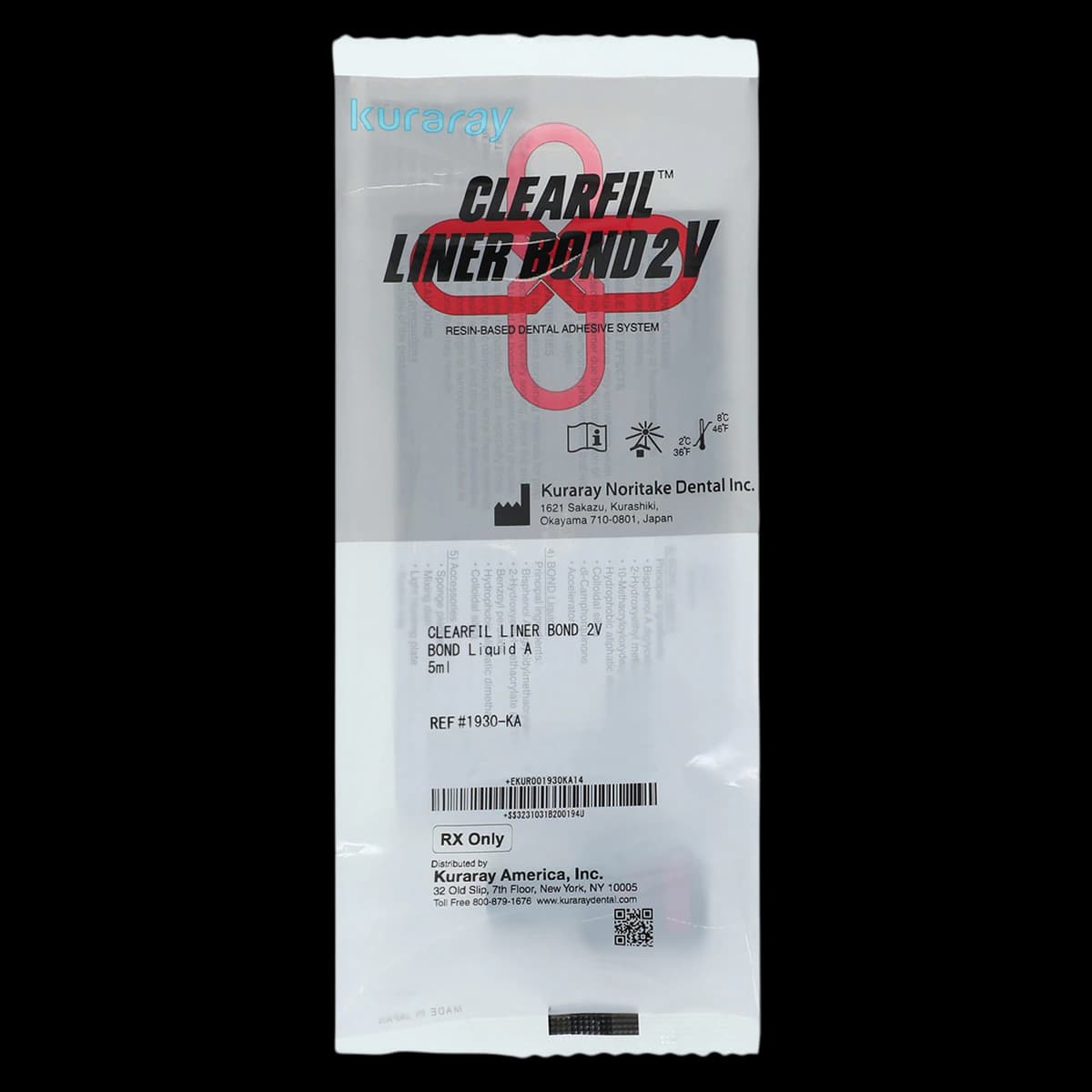 Clearfil Liner Bond 2V Bond A, Dual-Cure Self-Etch Dental Adhesive, 5 ml Bottle, 1930KA - Bond A, Dual-Cure, Self-Etch, 5 ml, 1930KA - Image 1