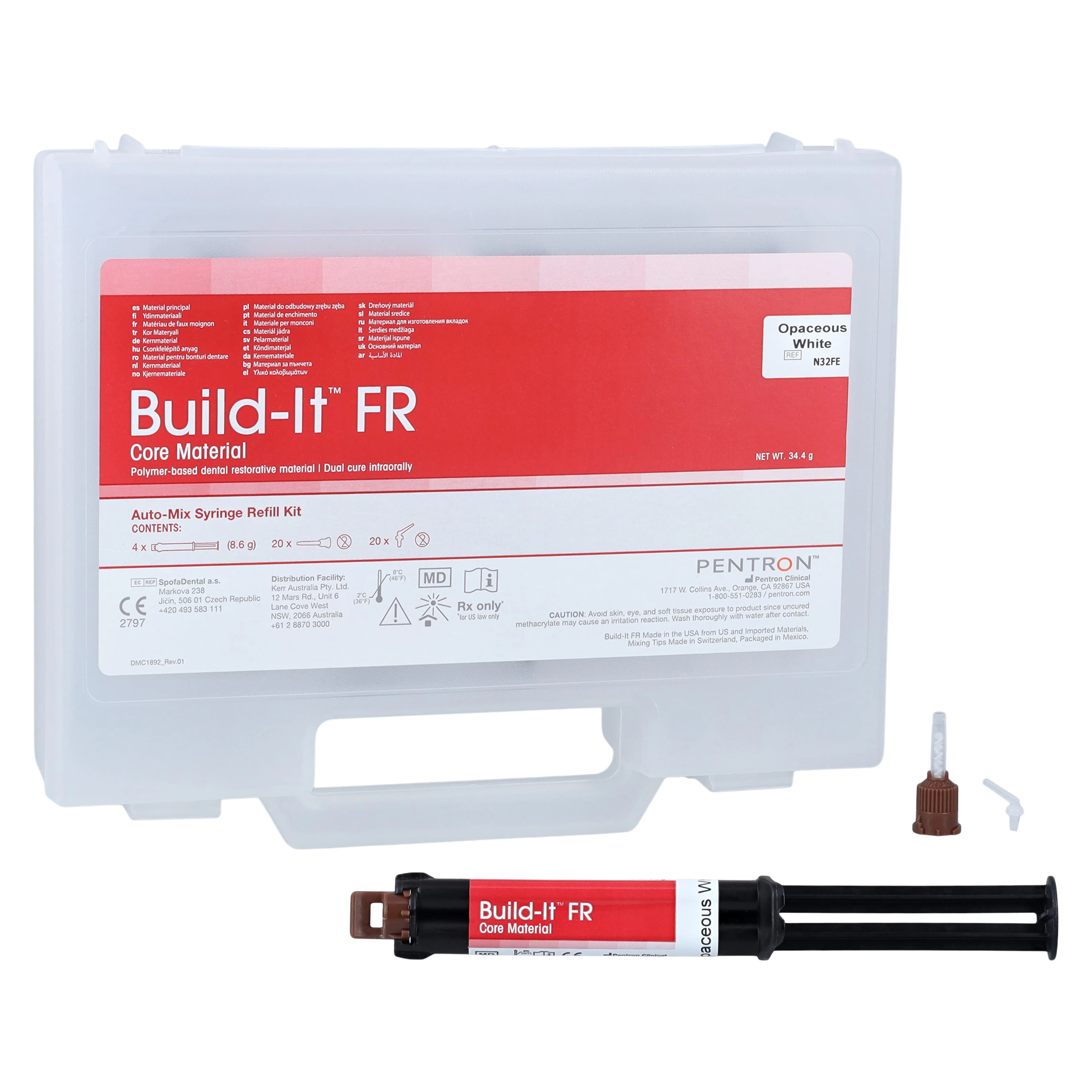Build-It FR Fiber Reinforced Core Build-Up Material, Mini-Mix Syringe Refill, Opaceous White, 4 ml, 4/Pk, N32FE thumbnail 2