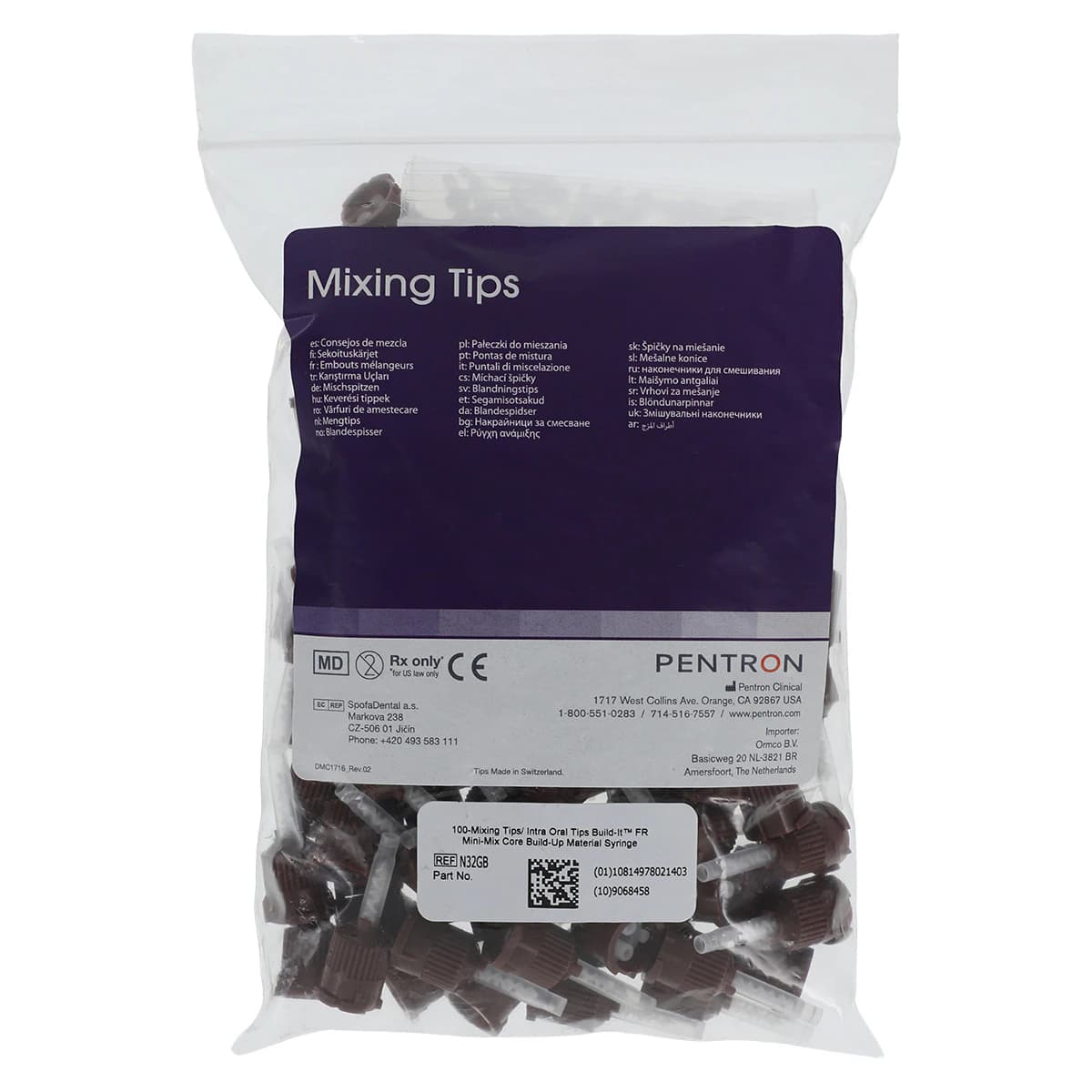 Build-It FR Mixing and Intra-Oral Tips, Brown, 100/Pk, N32GB - Build-It&trade; FR Core Buildup - 100-Pack Mixing Tips - Image 1