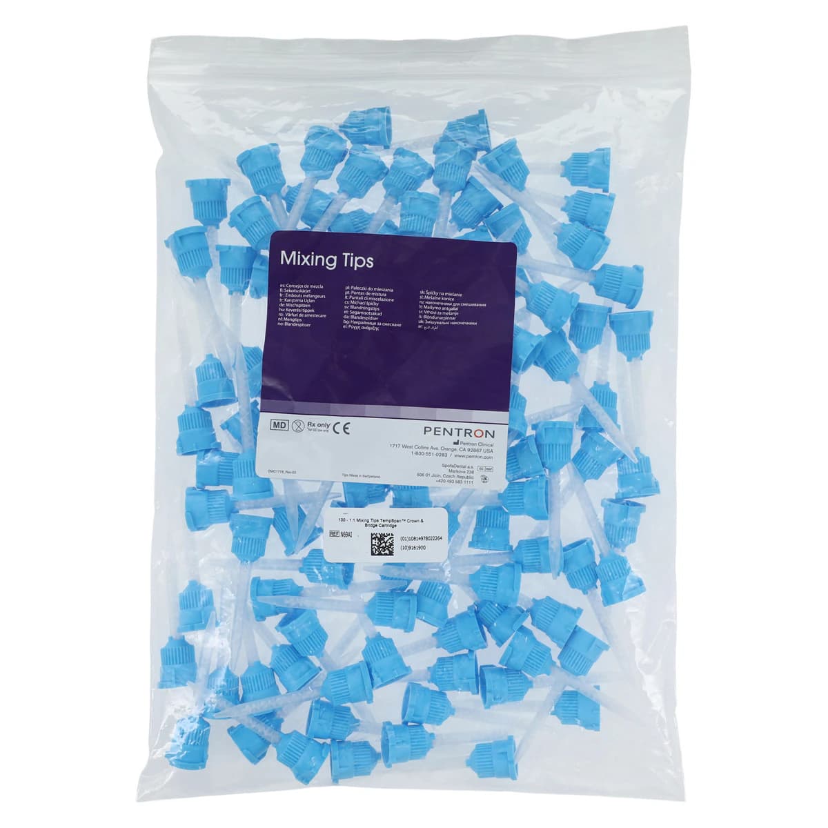 TempSpan HP Mixing Tips, Temporary Crown & Bridge Material, 1:1, Light Blue, 100/Pk, N69AI - Tempspan, HP Mixing Tips, Temporary Crown & Bridge Material, 1:1, Light Blue, 100/Pk, N69AI - Image 1