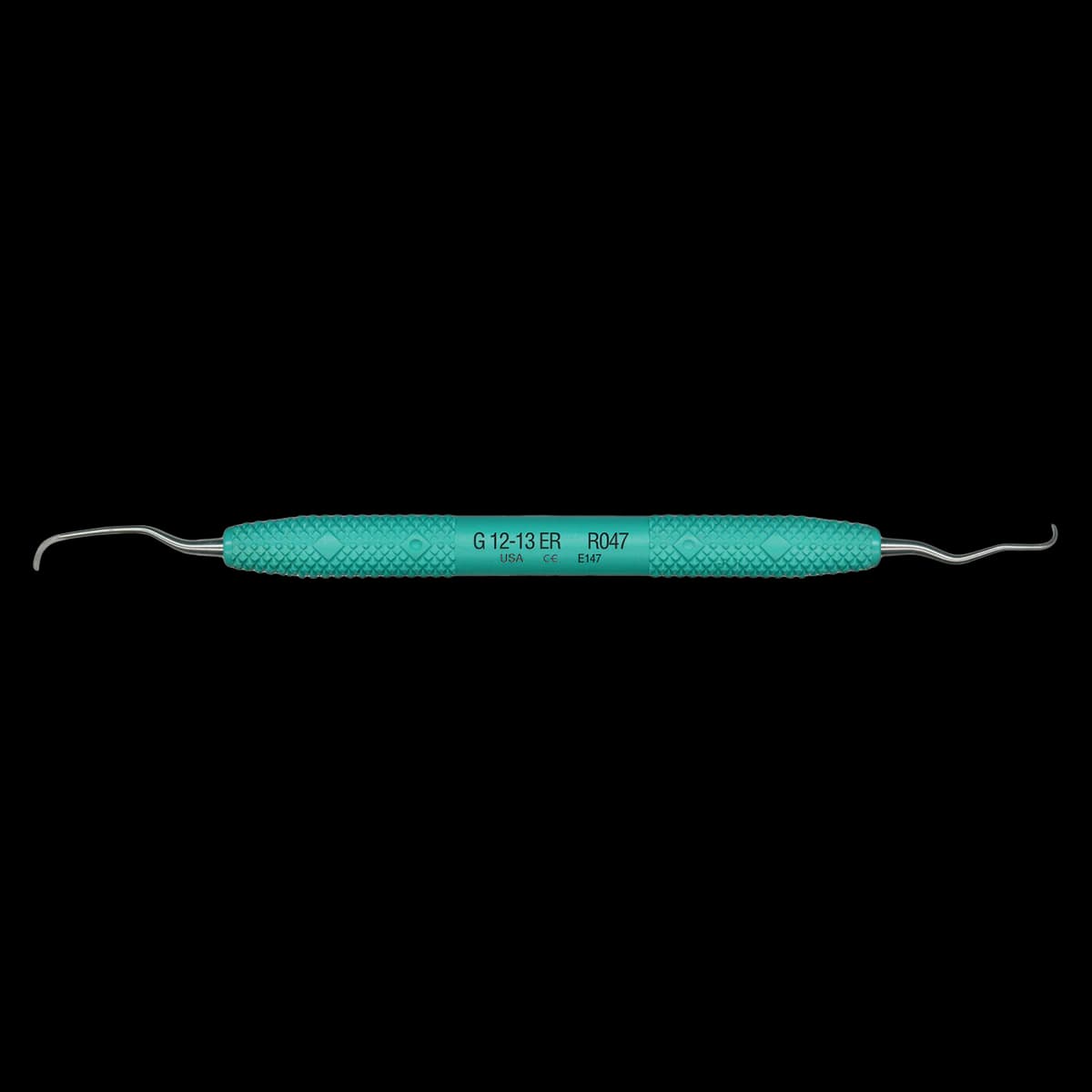 PDT Amazing Gracey 12/13 Extended Reach Curette, Double-Ended, Green Resin Handle, R047 - Gracey 12-13 Extended Reach R047 - Image 1