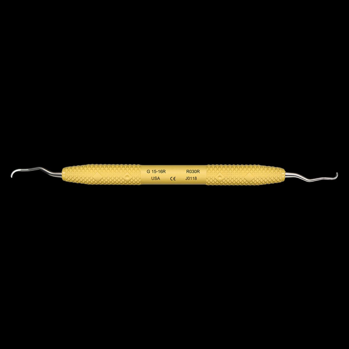 PDT Amazing Gracey 15/16 Rigid Curette, Double-Ended, Yellow, R030R - Gracey 15-16 Rigid R030R - Image 1