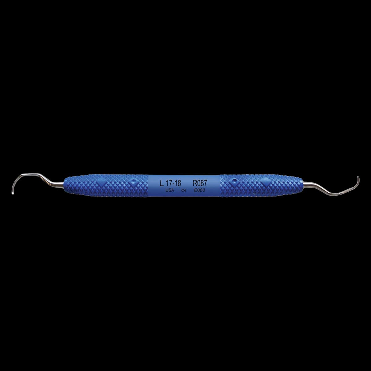 PDT Cruise Langer 17/18 Universal Curette, Double-Ended, Blue Resin Handle, R087 - Langer 17-18 Curette R087 - Image 1