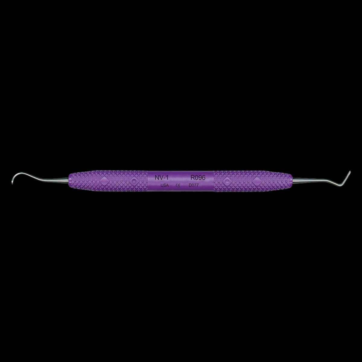 PDT Nevi 1 (N1) Anterior Sickle Scaler, Double-Ended, Purple Resin Handle, R096 - Anterior Scaler NV-1 PDT Instruments R096 - Image 1