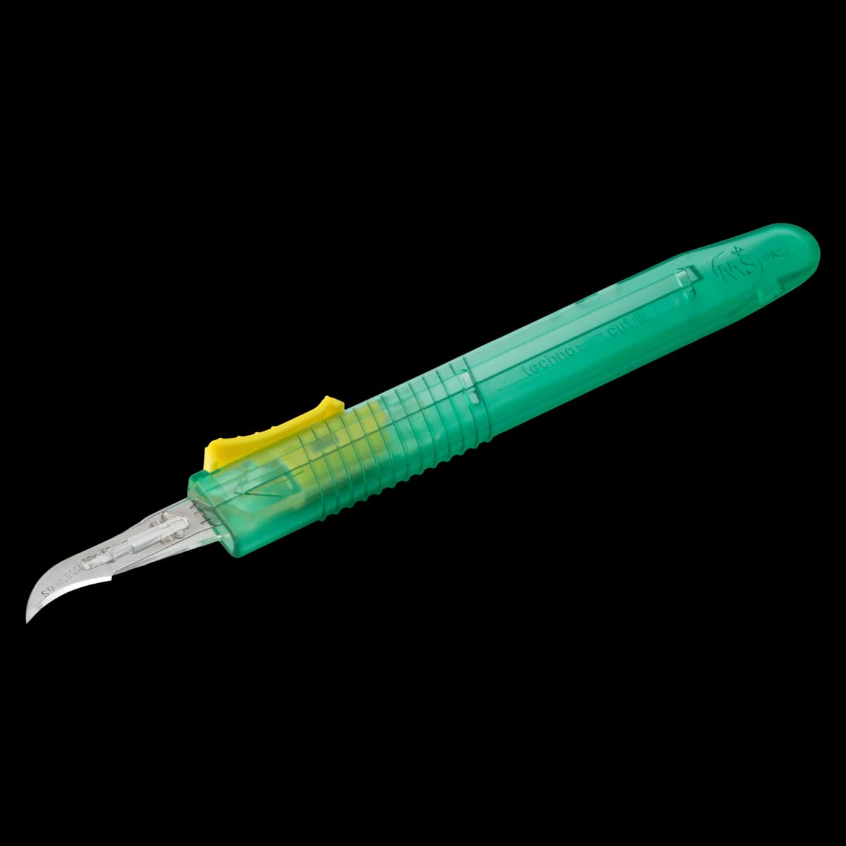 Technocut Plus Retractable Disposable Safety Scalpel, #12 Blade, Sterile, 10/Box, 6008TR-12 - Myco Medical - Myco Retractable Scalpel #12 Blade 10/Bx - Image 1