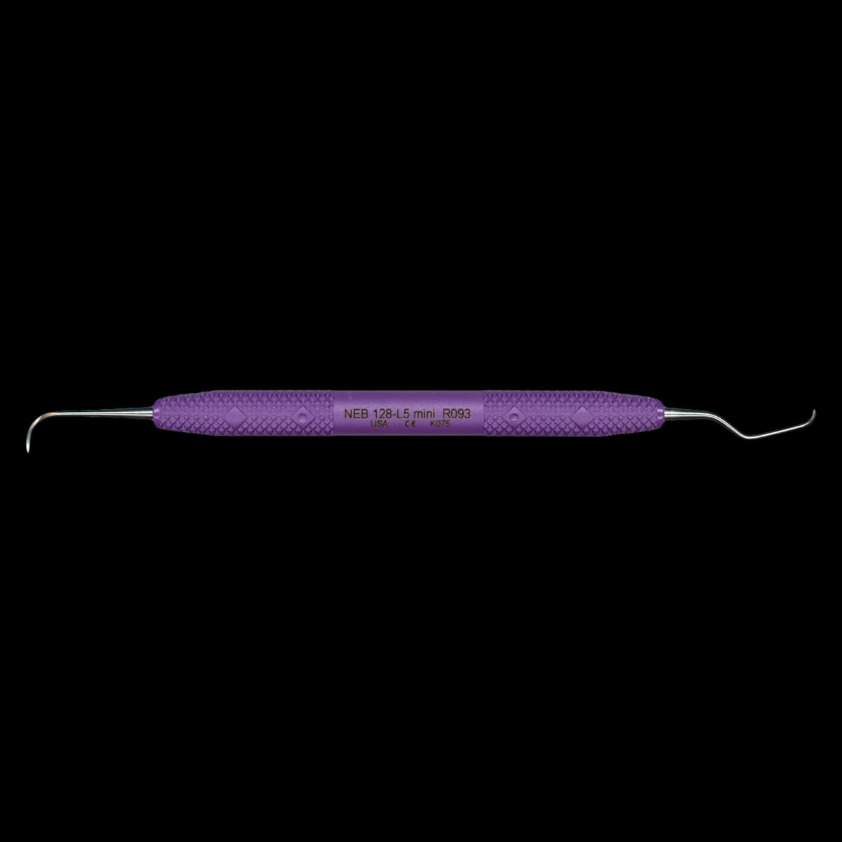 PDT Cruise Line Anterior Scaler Nebraska N128-L5 Mini, Double End, Purple Resin Handle, R093 - Anterior Scaler Nebraska N128-L5 Mini PDT Instrument R093 - Image 1