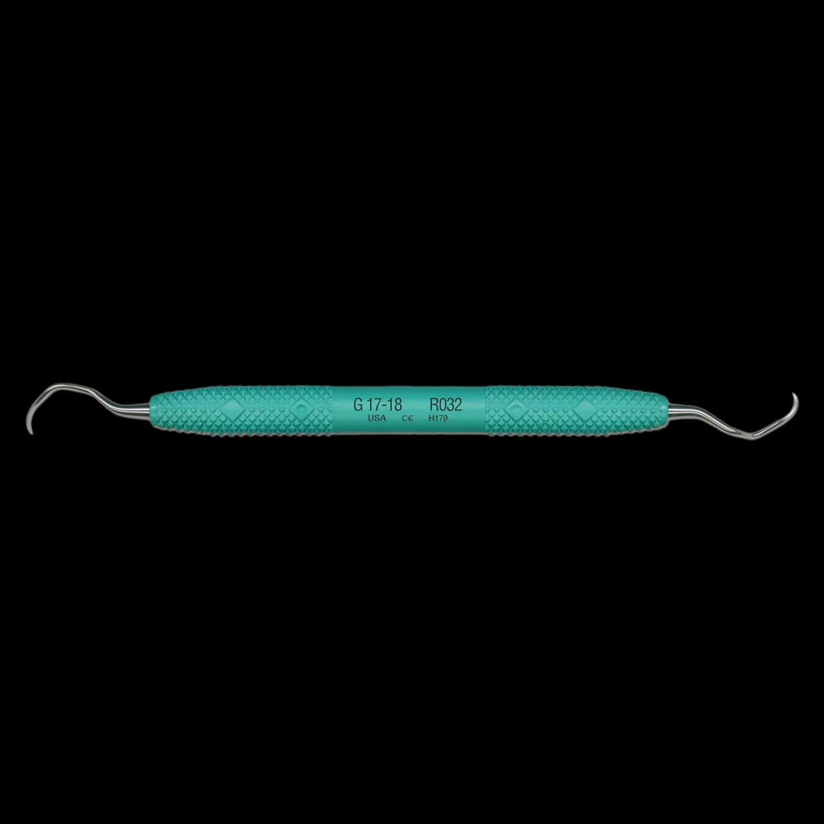 PDT Amazing Gracey Curette, Double-Ended, 17/18, Caribbean Green Resin Handle, R032 - Gracey 17-18 PDT Cruise Instrument R032 - Image 1