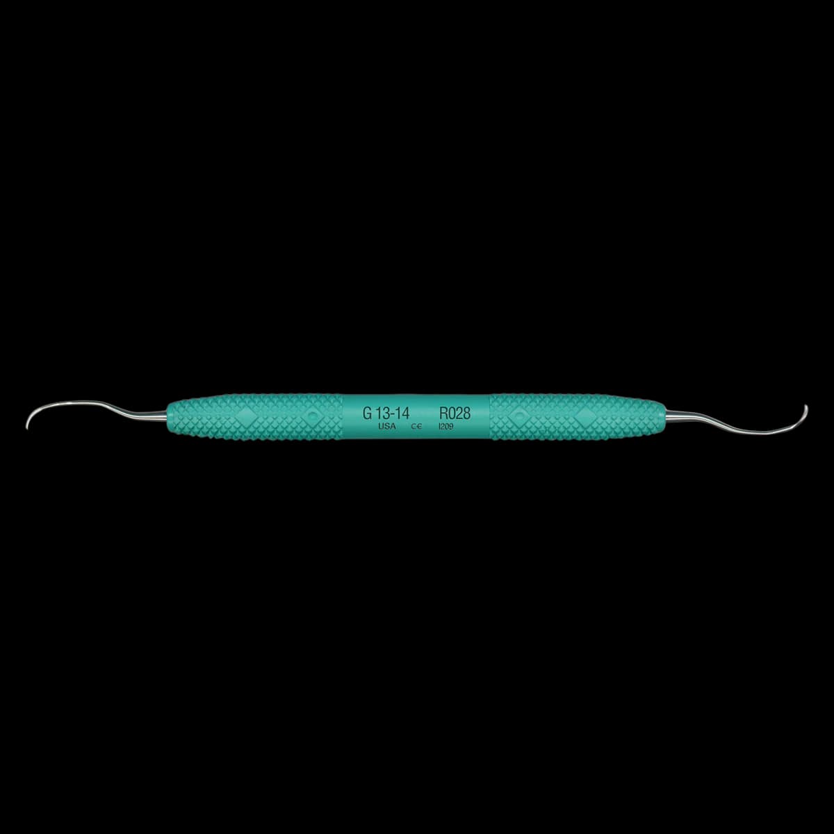 PDT Amazing Gracey 13/14 Curette, Double-Ended, Caribbean Green Resin Handle, 6.5" Long, R028 - Gracey 13-14 PDT Cruise Instrument R028 - Image 1