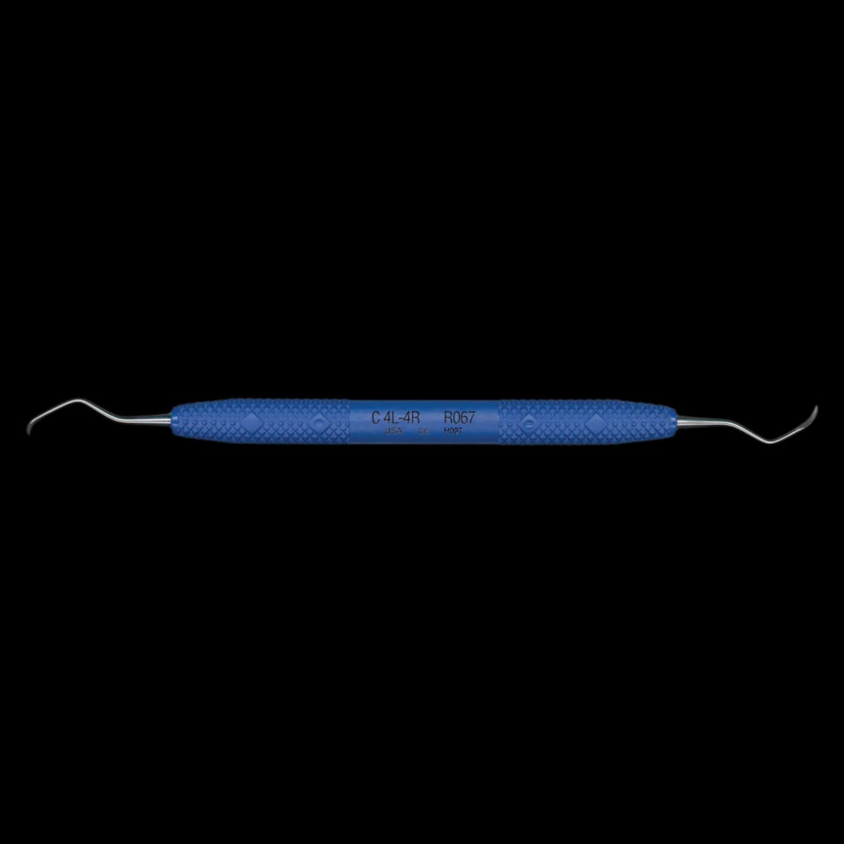 PDT Cruise Columbia 4L/4R Universal Curette, Double-Ended, Nautical Blue Resin Handle, 6.5", R067 - Columbia 4L-4R PDT Cruise Instrument R067 - Image 1