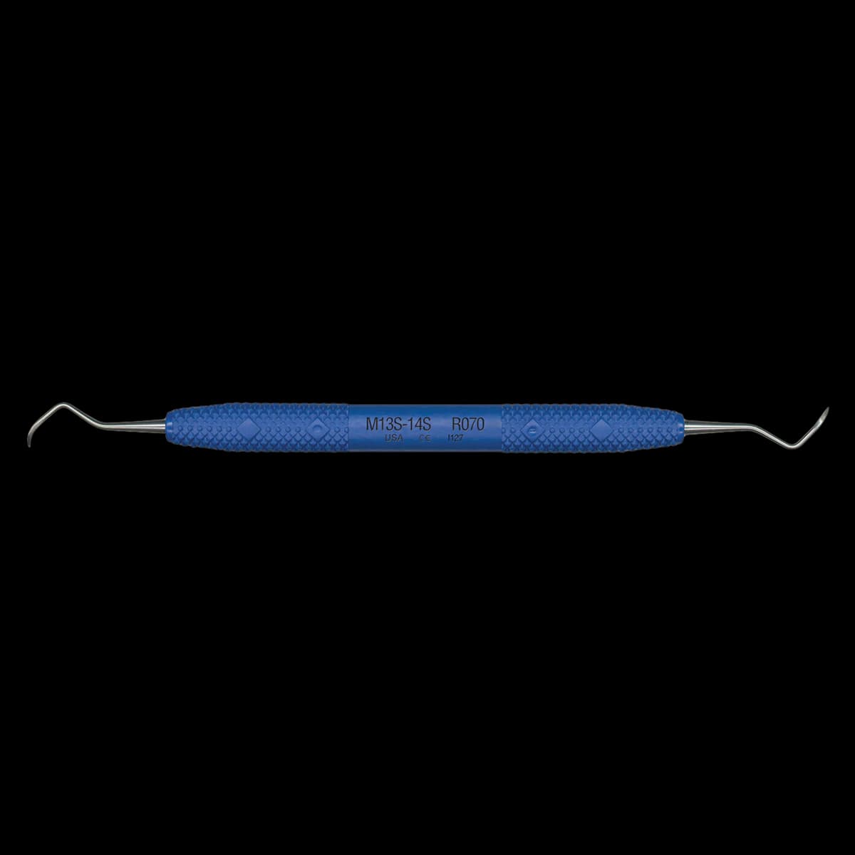 PDT Cruise McCall 13S/14S Universal Curette, Double-Ended, Blue Resin Handle, R070 - McCall 13S-14S PDT Cruise Instrument R070 - Image 1