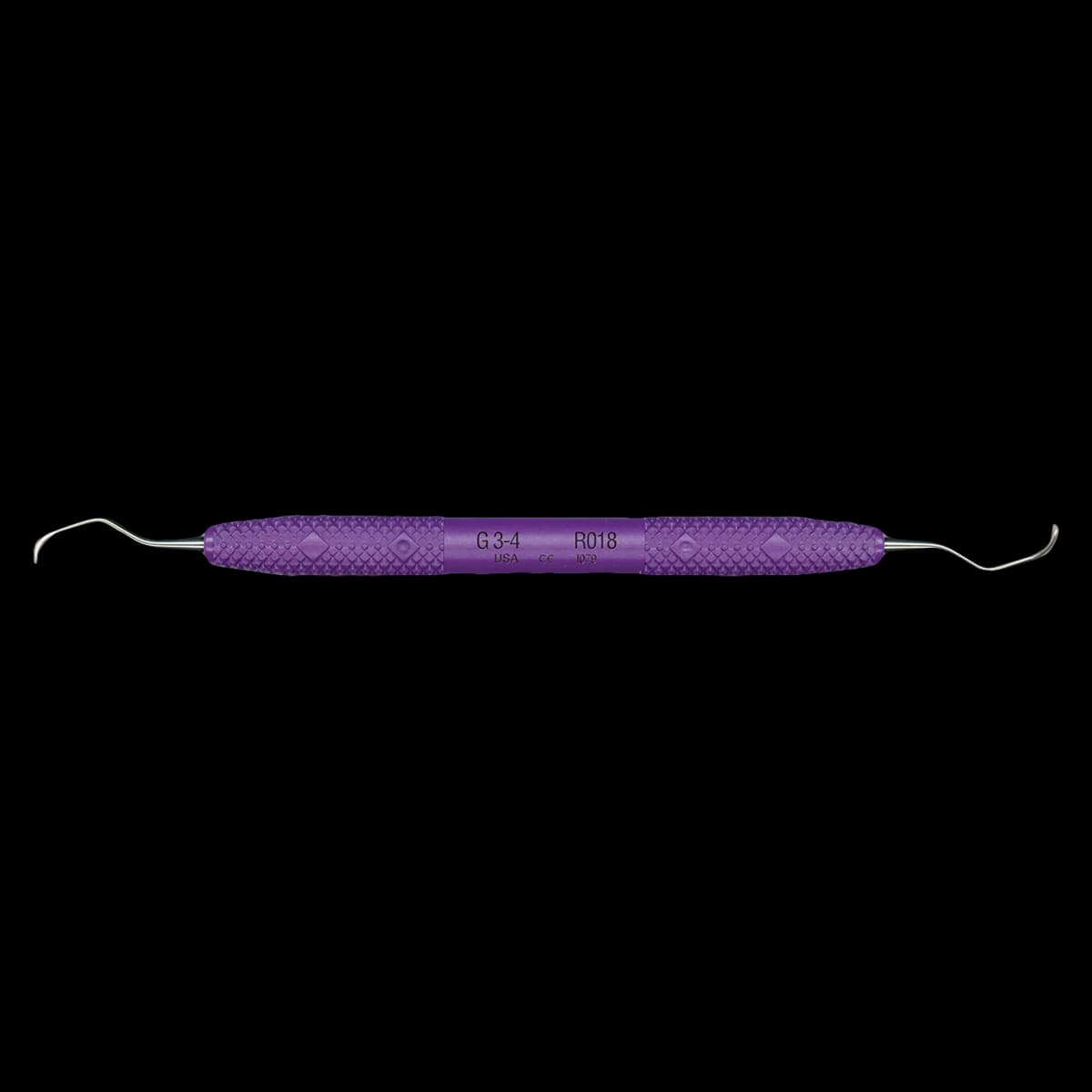 Amazing Gracey 3-4 Double-End Curette, Passionate Purple Resin Handle, R018 - Gracey 3-4 PDT Cruise Instrument R018 - Image 1