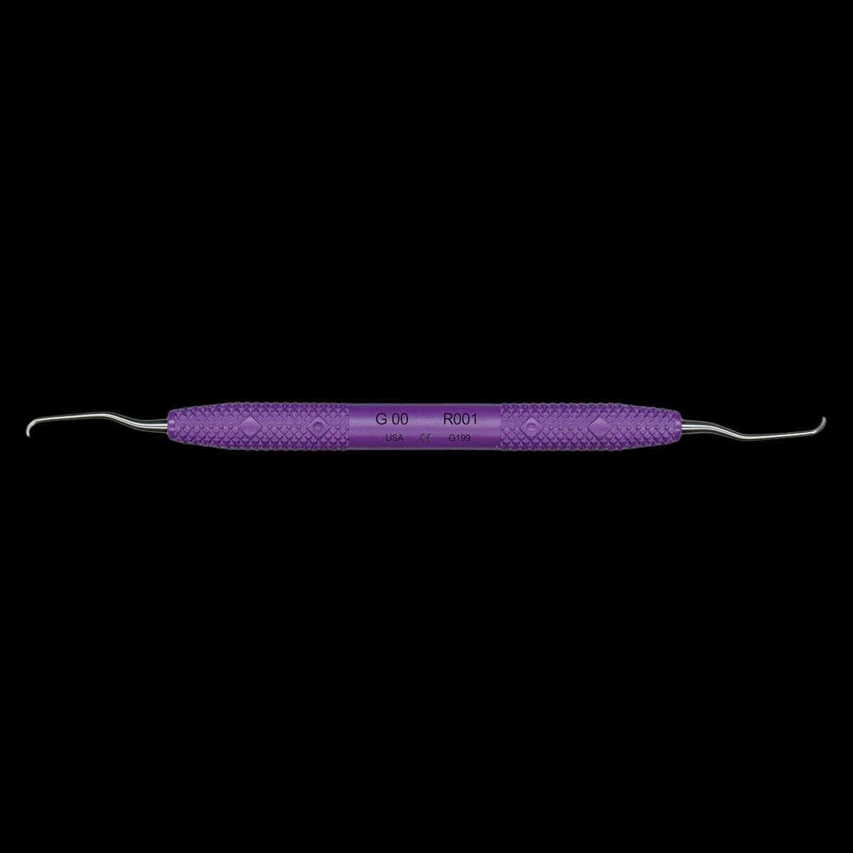 PDT Amazing Gracey 00 Curette, Double End, Purple Resin Handle, R001 - Gracey 0-0 PDT Cruise Instrument R001 - Image 1