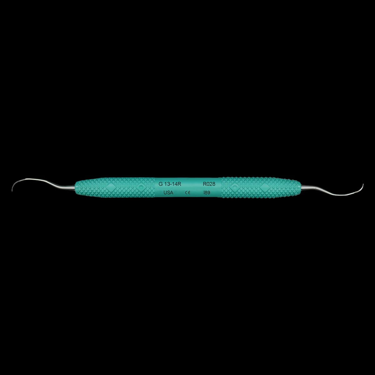 PDT Amazing Gracey 13/14 Rigid Curette, Double-Ended, Caribbean Green Resin Handle, R028R - Gracey 13-14 Rigid PDT Cruise Instrument R028R - Image 1