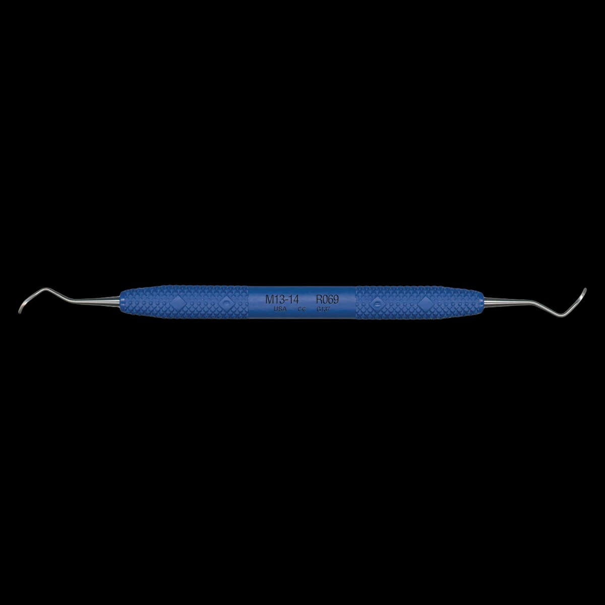 PDT Cruise McCall 13/14 Universal Curette, Double-Ended, Nautical Blue Resin Handle, 6.5", R069 - McCall 13-14 PDT Cruise Instrument R069 - Image 1