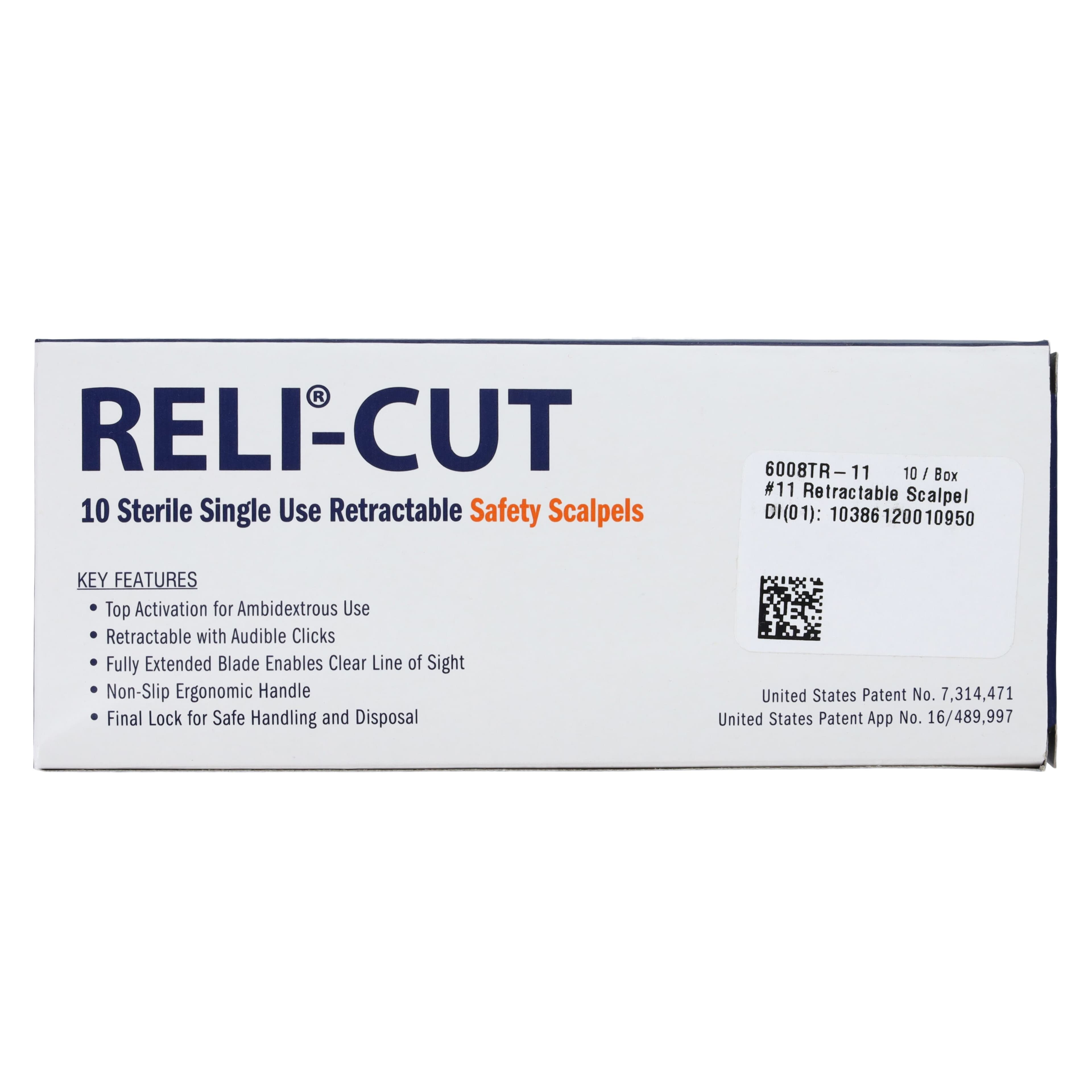 Myco Technocut Plus Disposable Safety Scalpel, #11 Stainless Steel Blade, Sterile, Retractable, 10/Box, 6008TR-11 thumbnail 7