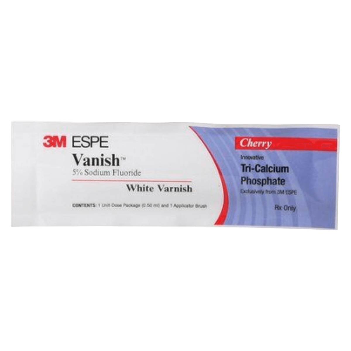 3M Vanish 5% Sodium Fluoride White Varnish with Tri-Calcium Phosphate (TCP), Cherry Flavor, 0.5 mL Unit Dose, 1000/Pk, 12151C thumbnail 2