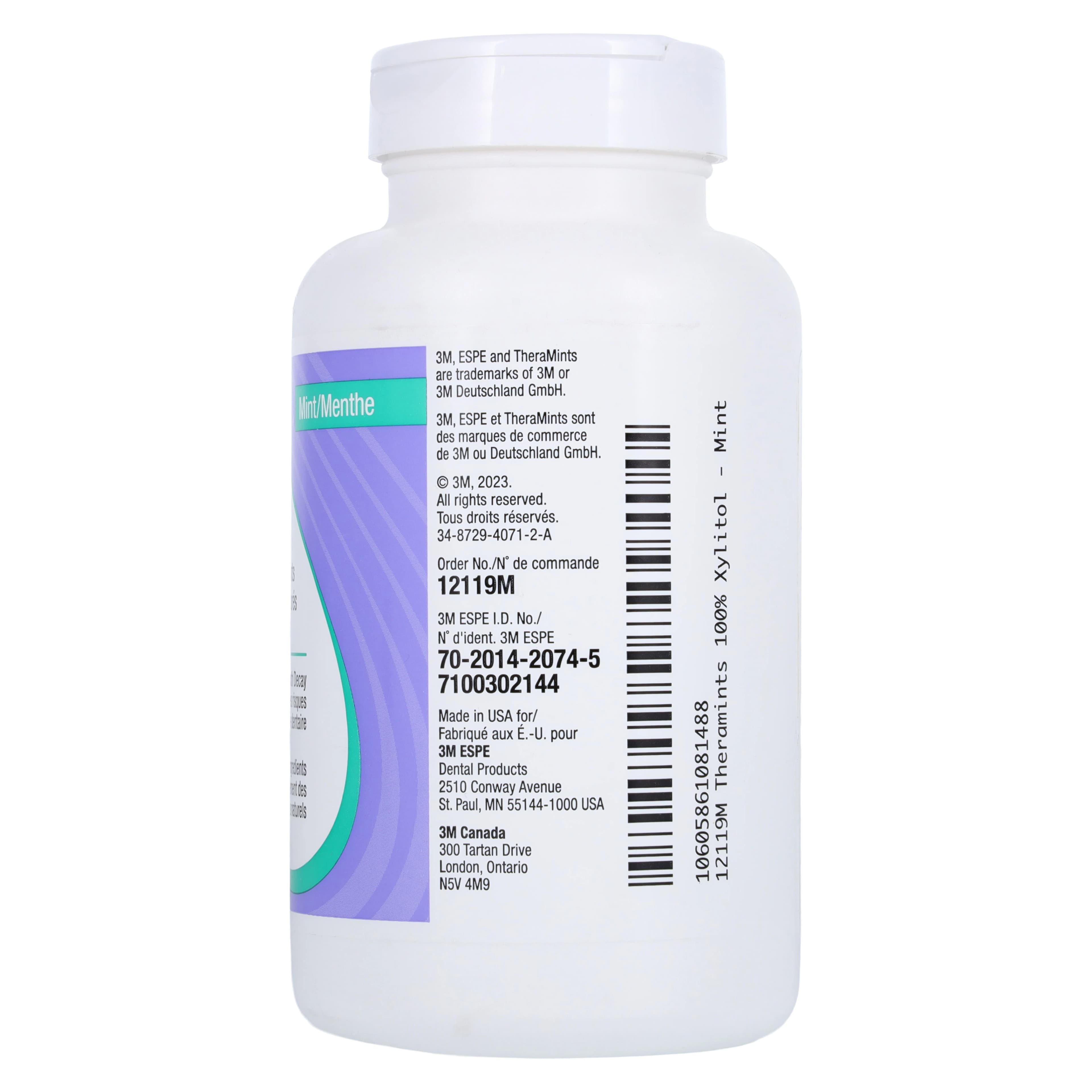 TheraMints 100% Xylitol Sweetened Mints, Mint Flavor, 520/Bottle, 12119M thumbnail 3