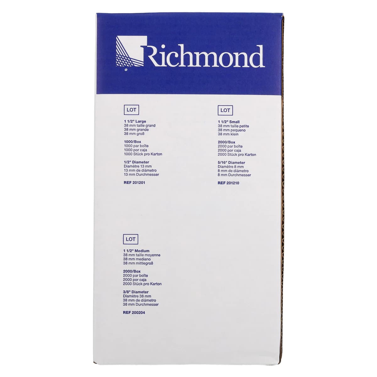 Richmond Braided Cotton Rolls, Medium Diameter 3/8" x 1 1/2", Junior Pack, Non-Sterile, 2000/Box, 200204 thumbnail 4