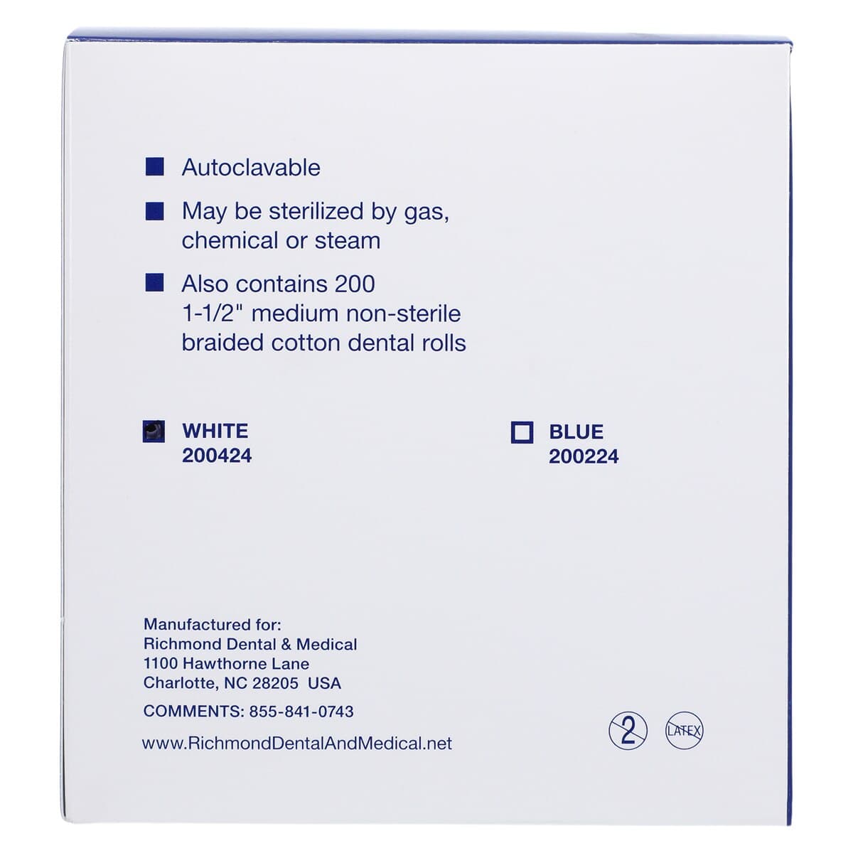 Richmond Dental Infection Control Cotton Roll Dispenser, White, with 200 Braided Cotton Rolls, 1/Pk, 200424 thumbnail 7