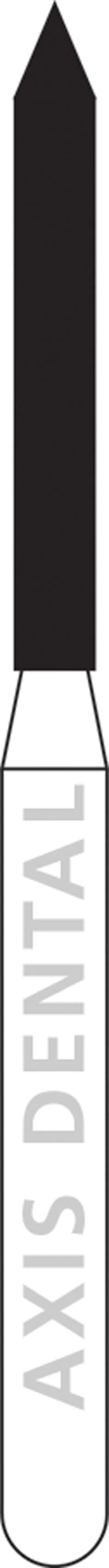 NTI® FG Diamond Bur, Medium Grit, Beveled End Cylinder, #886-012, 1.2 mm Diameter, 10.0 mm Length, Gray, 5/Pkg - NTI&reg; FG Diamonds - Medium - #886-012 (10.0) - Image 1