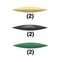 NTI Acrylic Silicone Polishers, Knife Edge, Unmounted, Assorted Grits, 22 mm, 6/Pk, PBR06 - NTI Acrylic Silicone Polishers for Adjusting and Polishing Acrylic Materials - Image 1