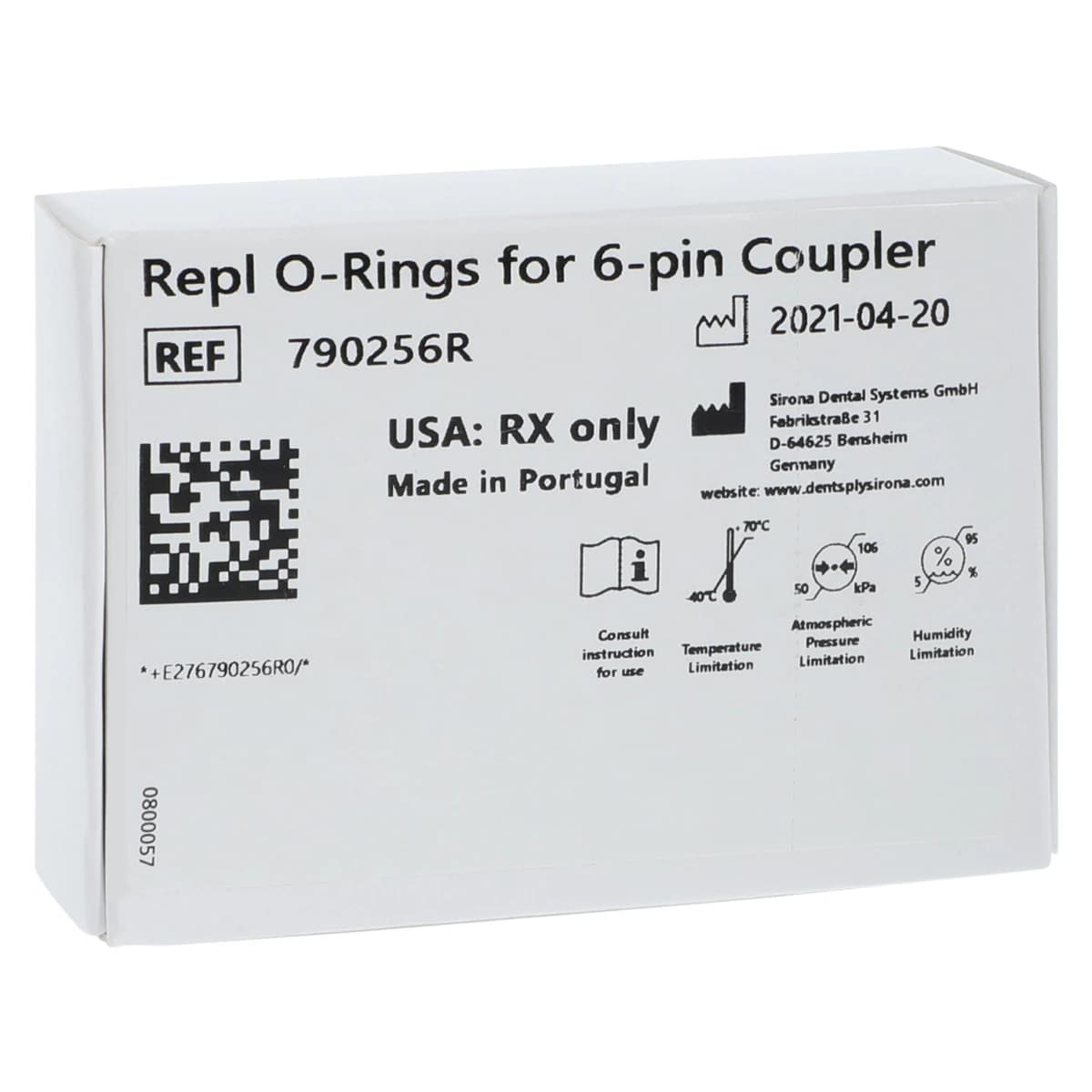 Dentsply Sirona Midwest Replacement Coupler O-Ring Set, 6-Pin, 2/Pkg, 790256R - Replacement Coupler O-Ring Sets 2/Pk - Image 1