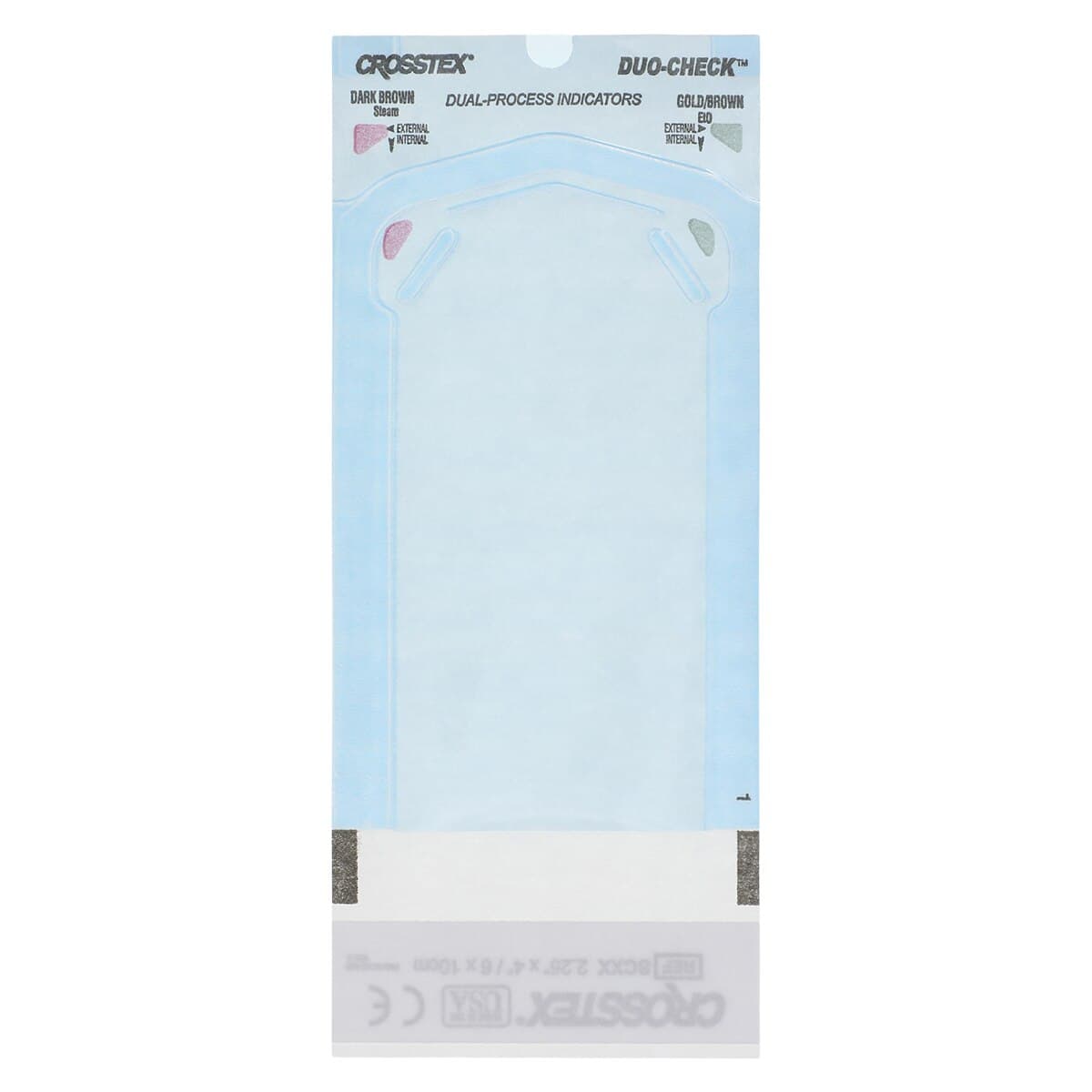 Crosstex Duo-Check Self-Seal Sterilization Pouches, 2-1/4" x 4", Blue, 200/Box, SCXX thumbnail 2
