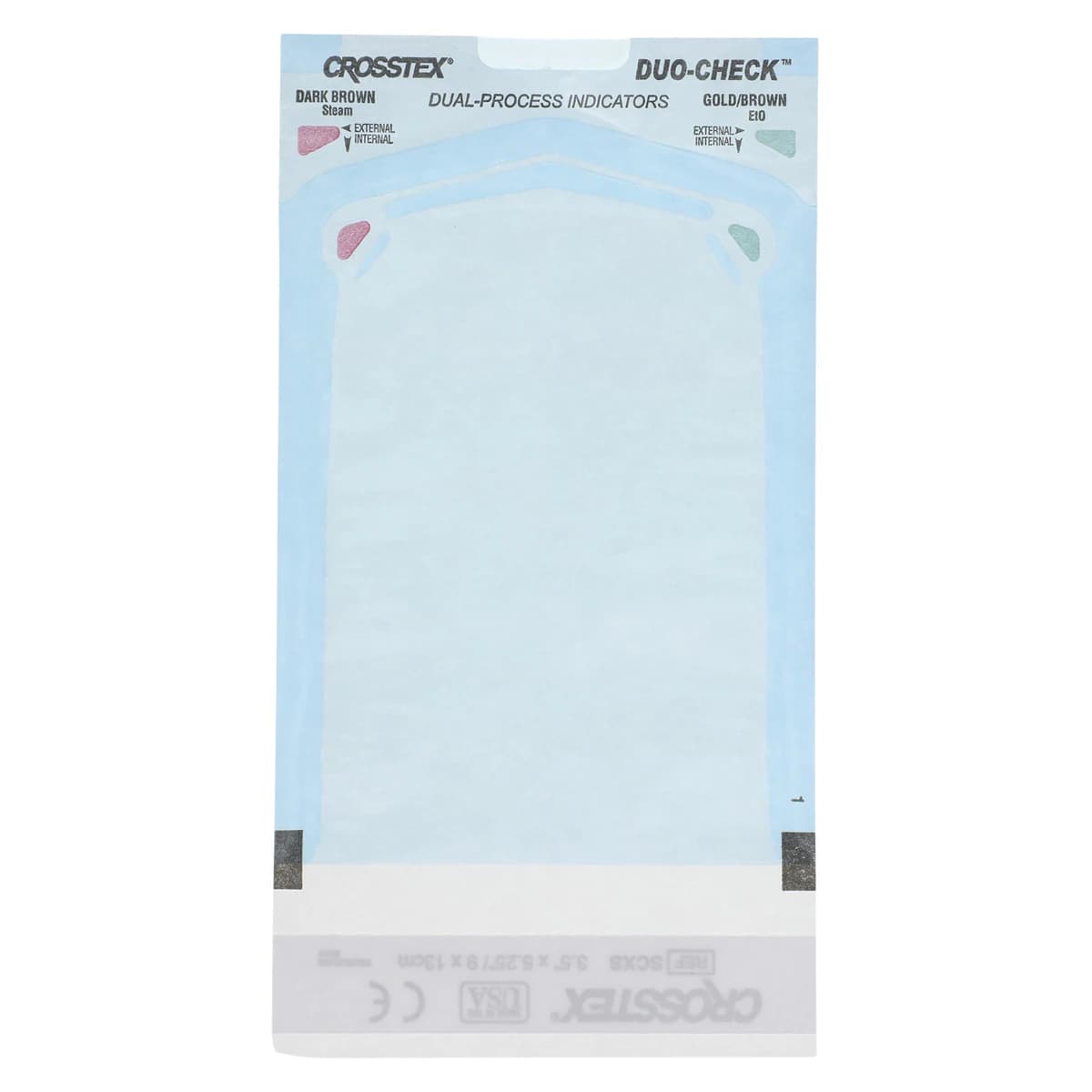 Crosstex Duo-Check Self-Seal Sterilization Pouches, 3-1/2" x 5-1/4", Blue Film, 200/Box, SCXS thumbnail 2