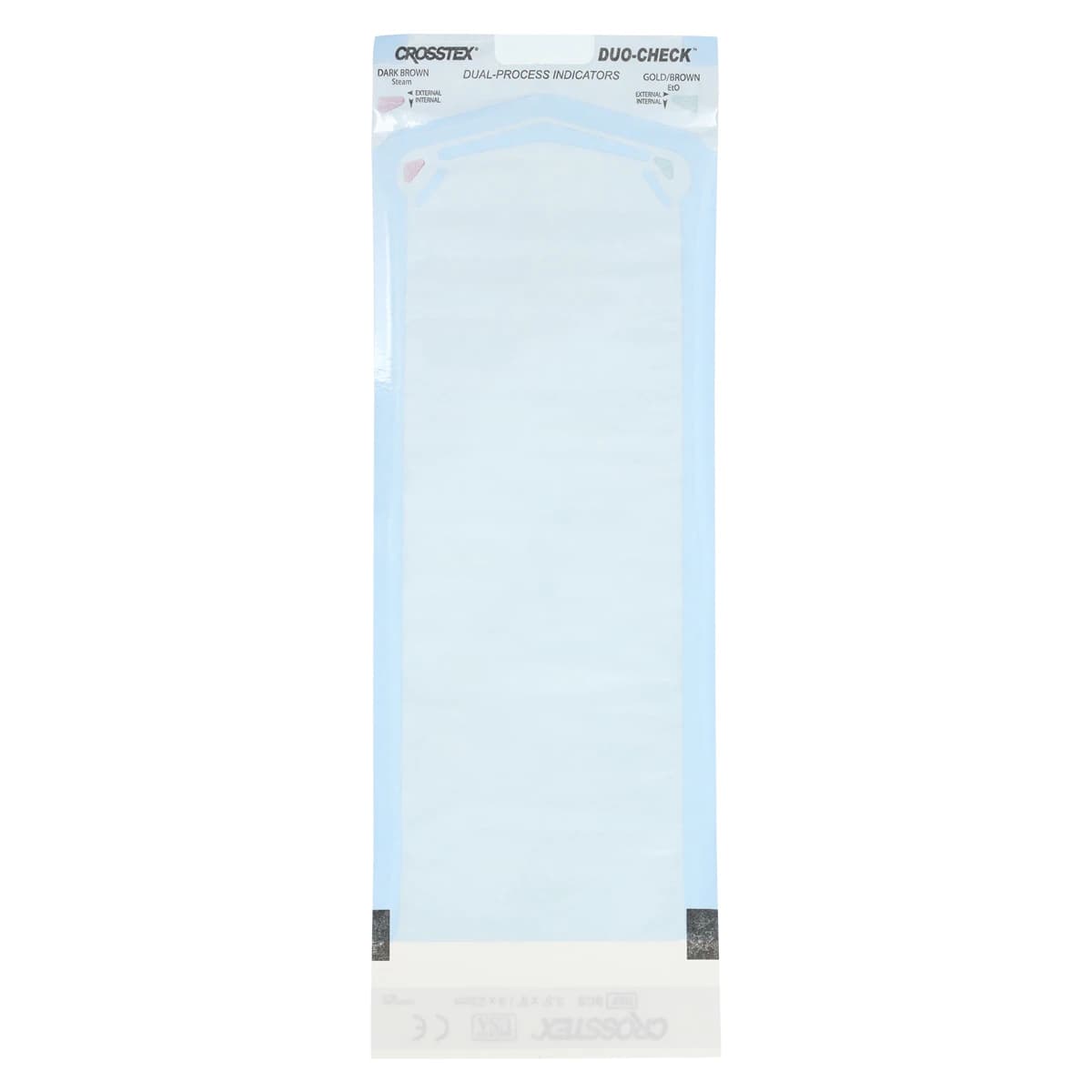 Crosstex Duo-Check Self-Seal Sterilization Pouches, 3-1/2" x 9", Blue Film, 200/Box thumbnail 2