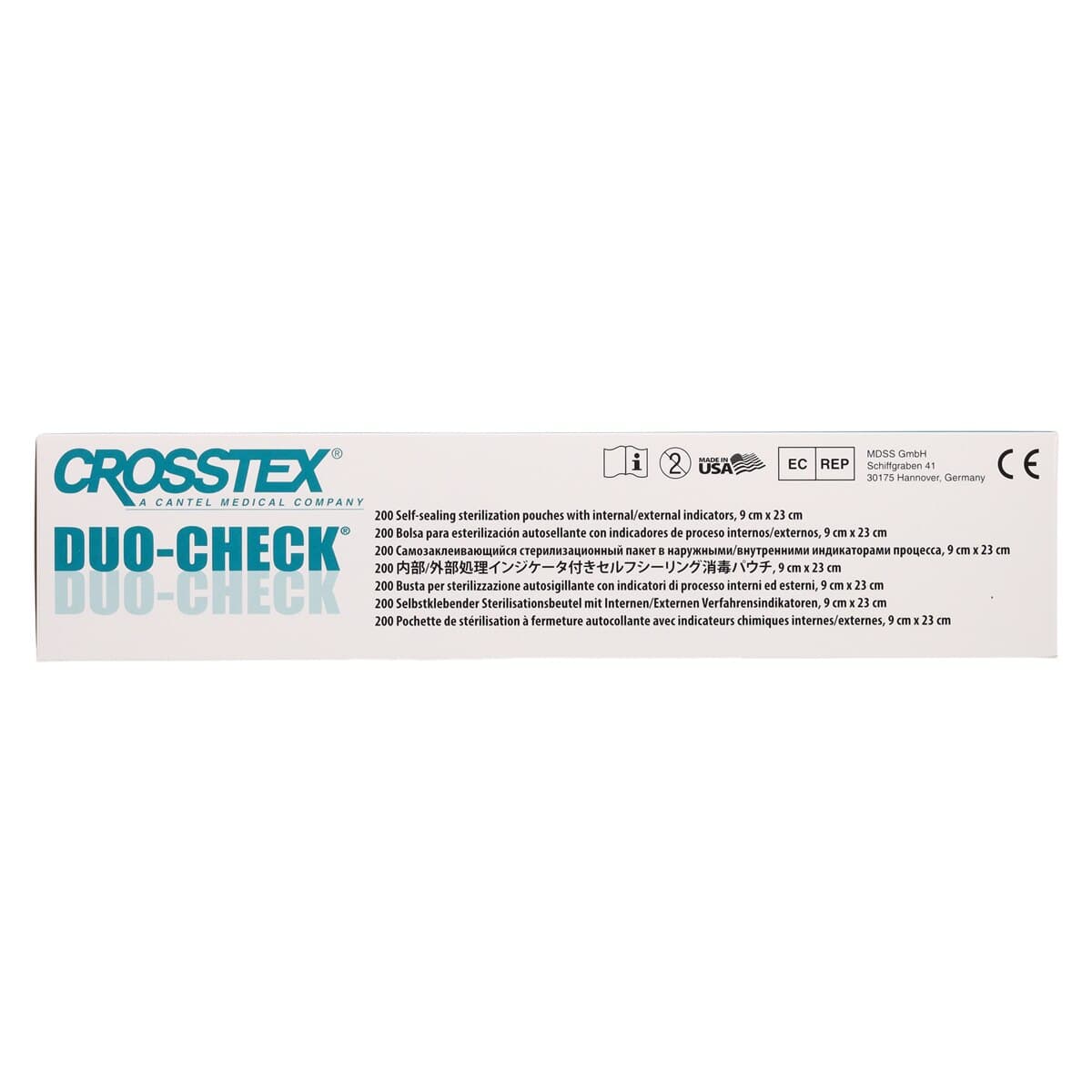 Crosstex Duo-Check Self-Seal Sterilization Pouches, 3-1/2" x 9", Blue Film, 200/Box thumbnail 5