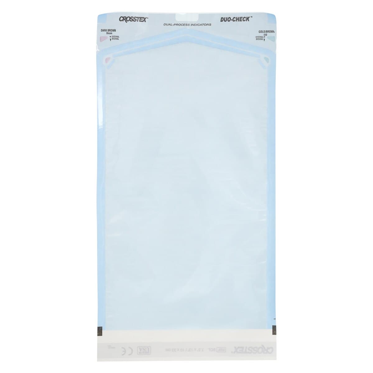 Crosstex Duo-Check Self-Seal Sterilization Pouches, 7-1/2" x 13", Blue Tint, 200/Box, SCL thumbnail 2