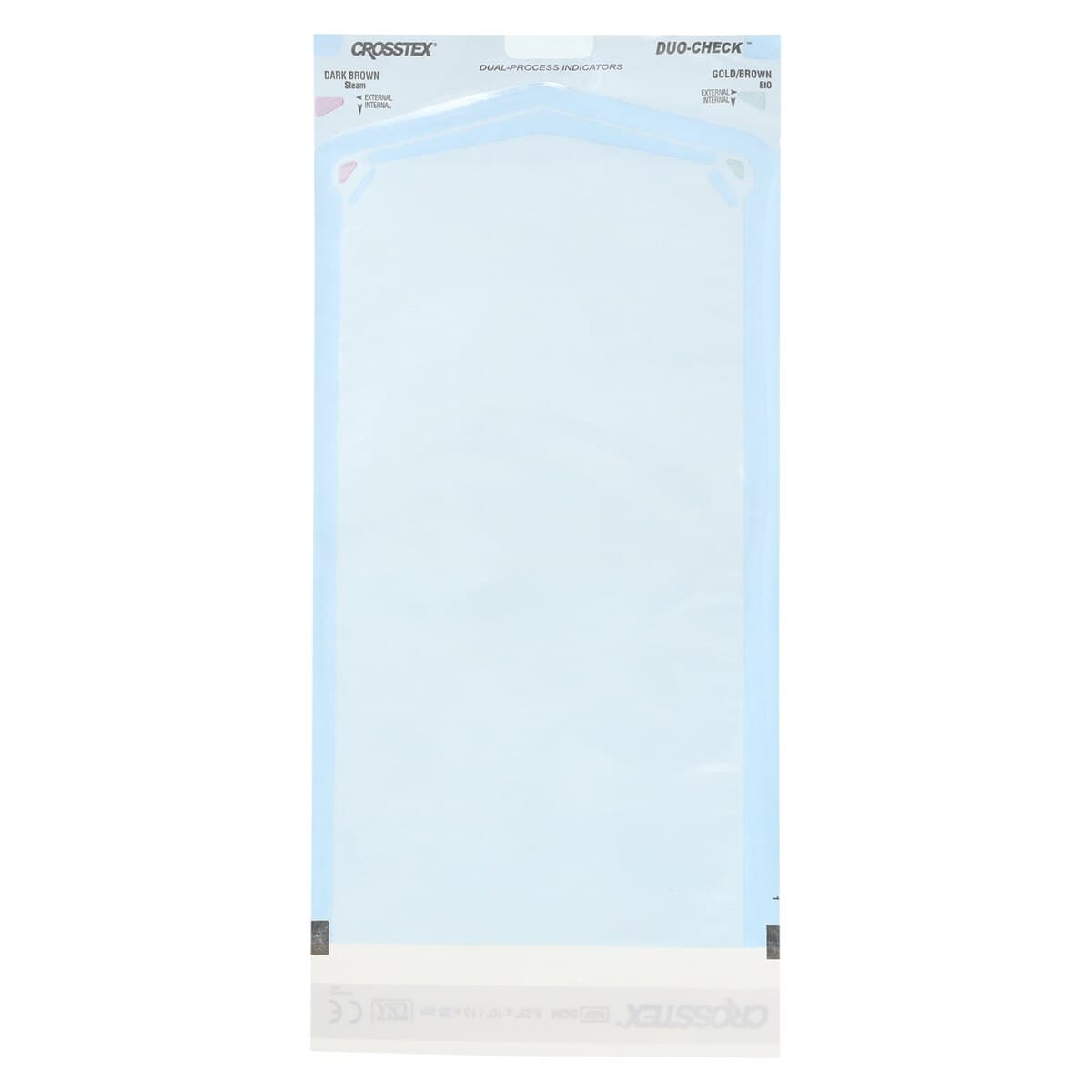 Crosstex Duo-Check Self-Seal Sterilization Pouches, 5-1/4" x 10", Blue Film, 200/Box, SCM thumbnail 2