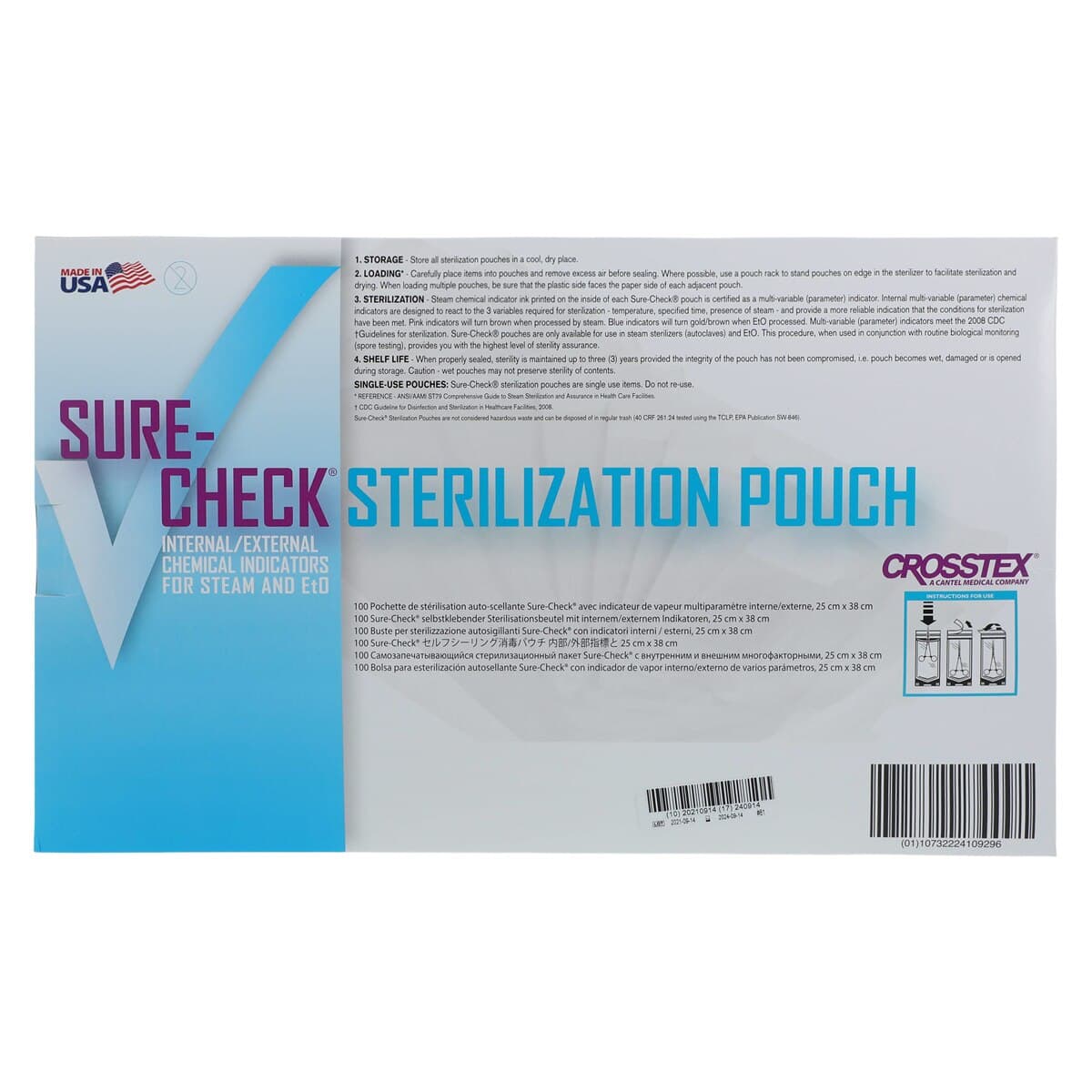 Sure-Check Self-Seal Sterilization Pouches, 10" x 15", Clear, 100/Box, SCL10152 thumbnail 2