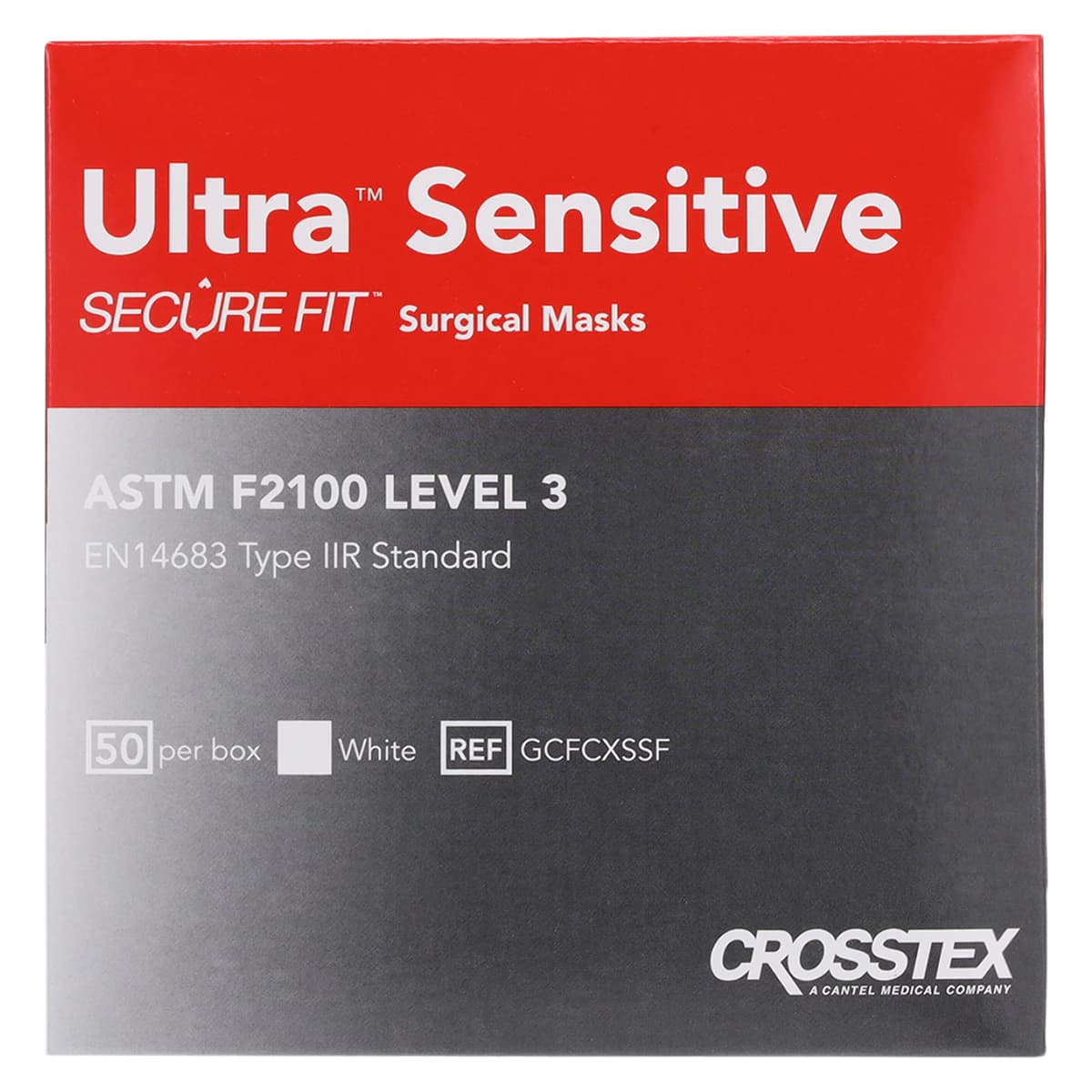 Crosstex Ultra Sensitive Earloop Mask with SecureFit Technology, ASTM Level 3, White, 50/Box, GCFCXSSF thumbnail 8