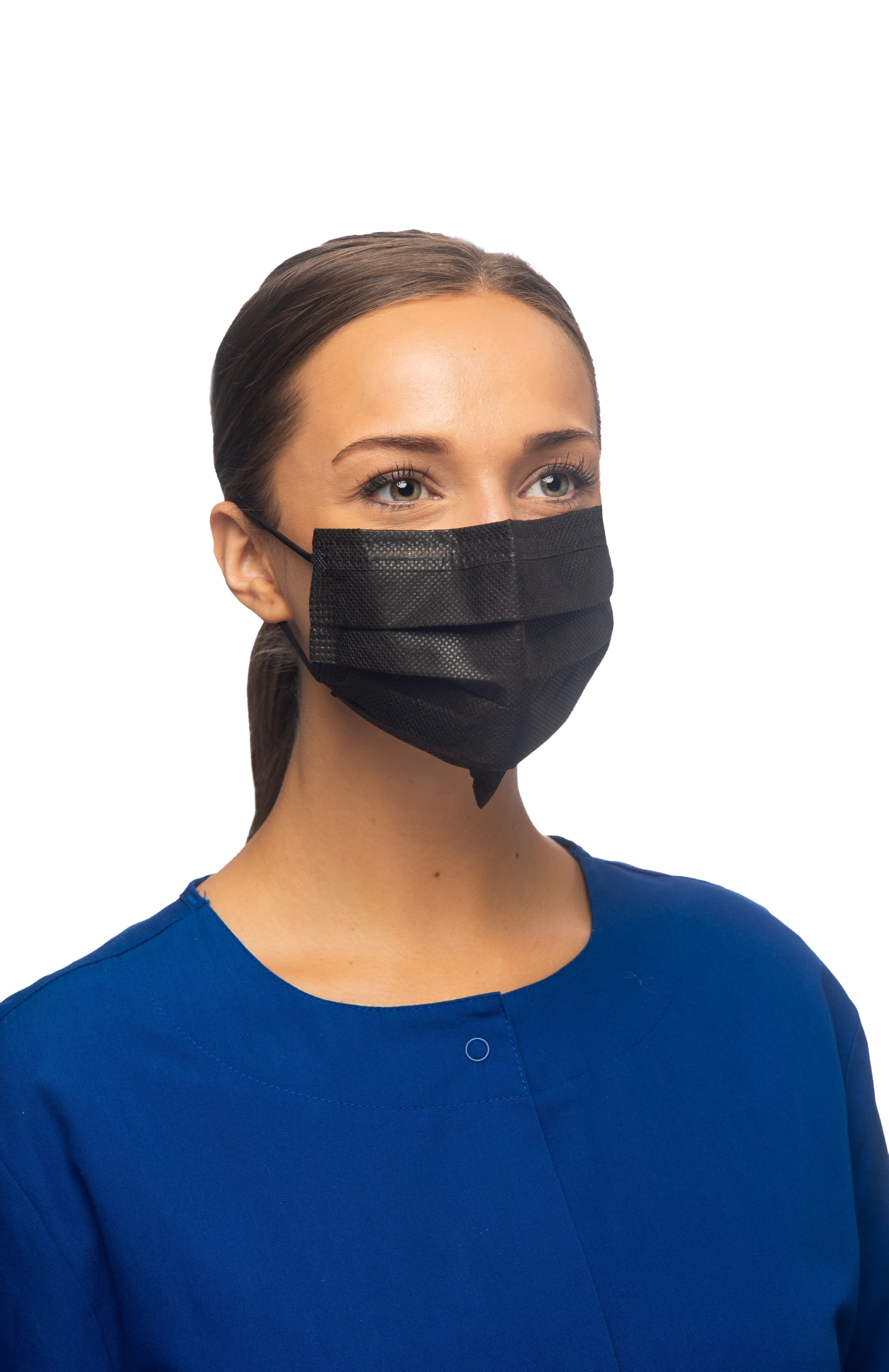 Crosstex™ Surgical Face Mask with Secure Fit™ Technology, ASTM Level 3, Black, Ear Loop, 50/Box, GCFBKSF thumbnail 3