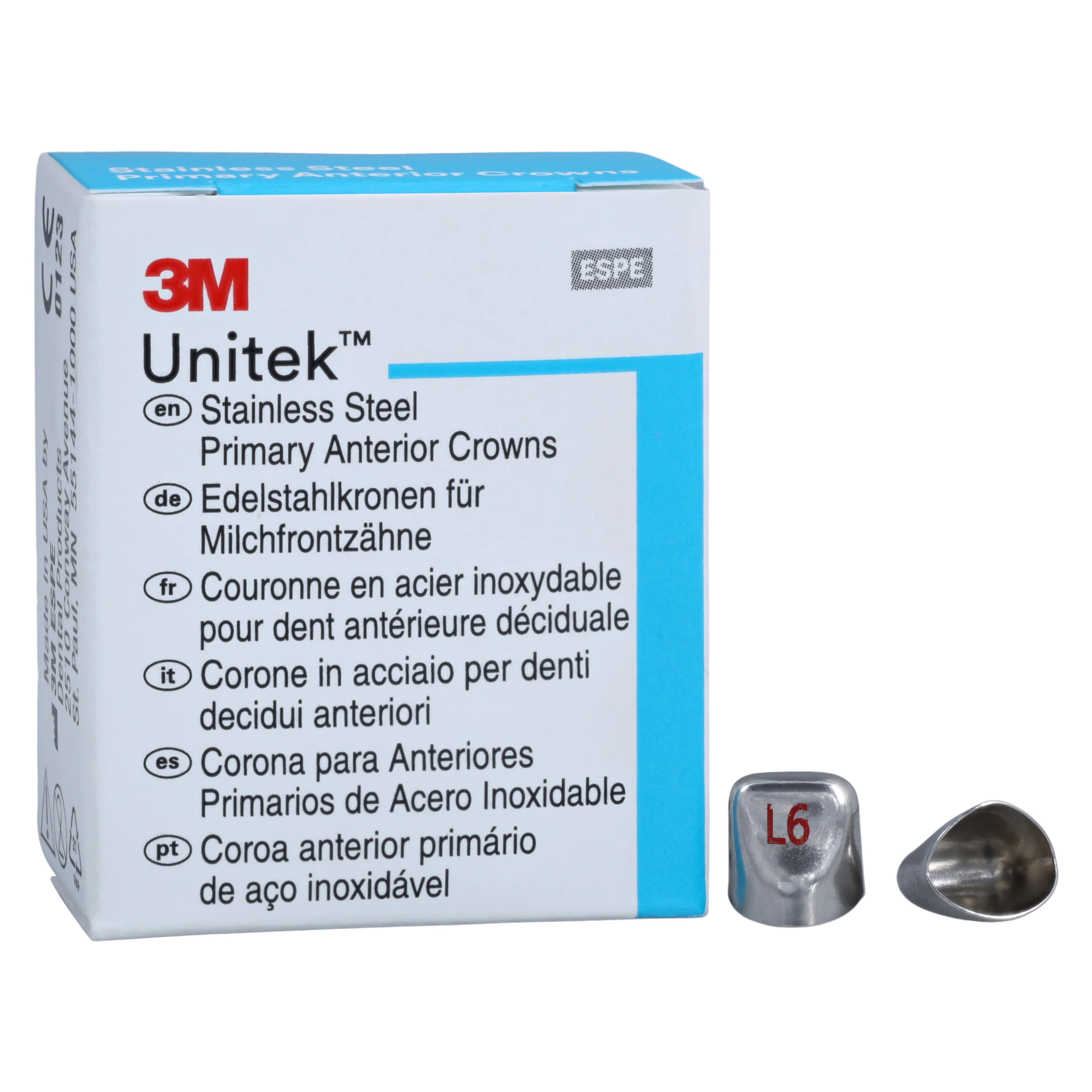 3M Unitek Stainless Steel Primary Anterior Crown, Upper Left Lateral, Size 6UL, 5/Box, 907026 thumbnail 2