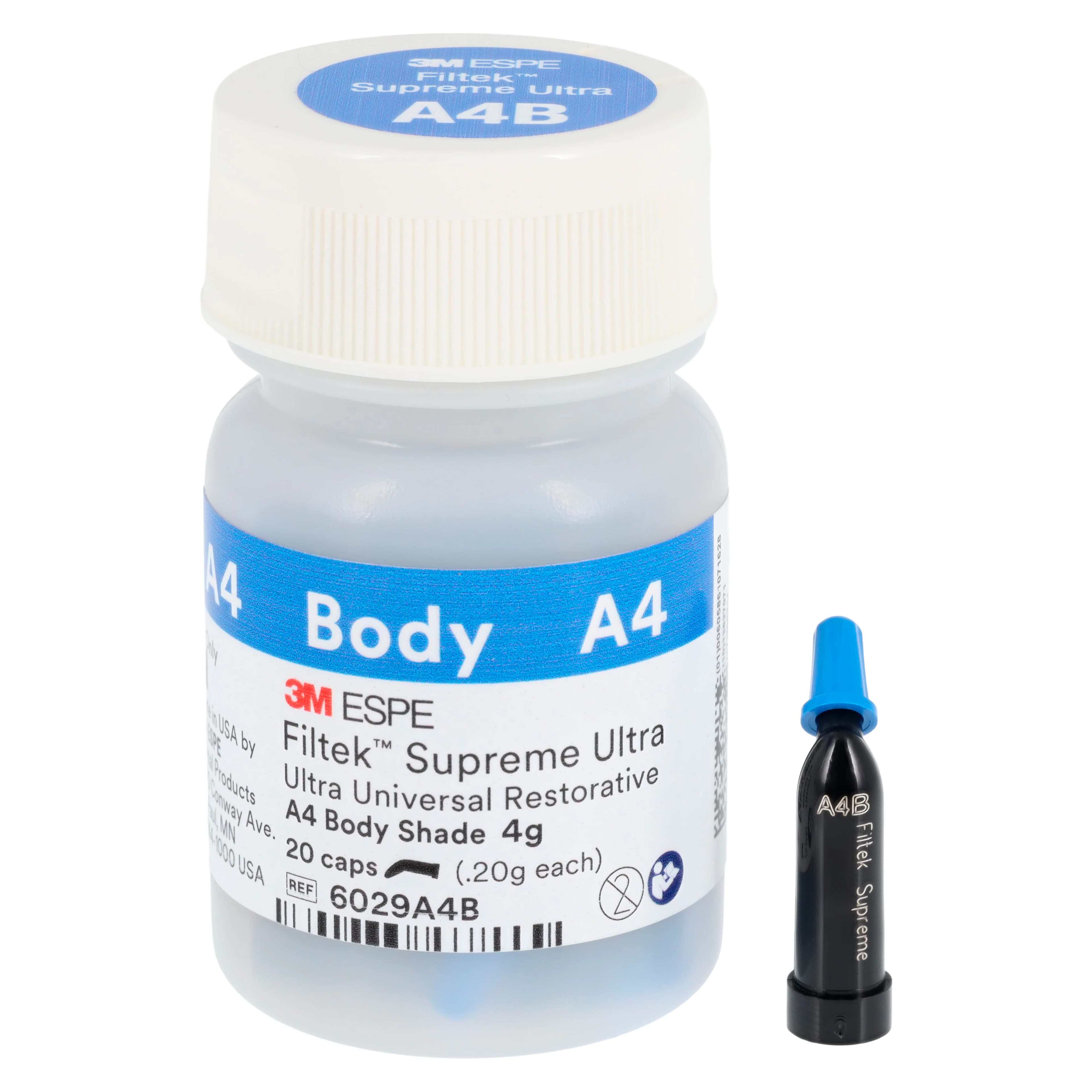 Filtek Supreme Ultra Universal Restorative Capsules, A4 Body, 0.2 g, 20/Pk, 6029A4B - Filtek Supreme Ultra Universal Capsule A4 Body 20Bx - Image 1