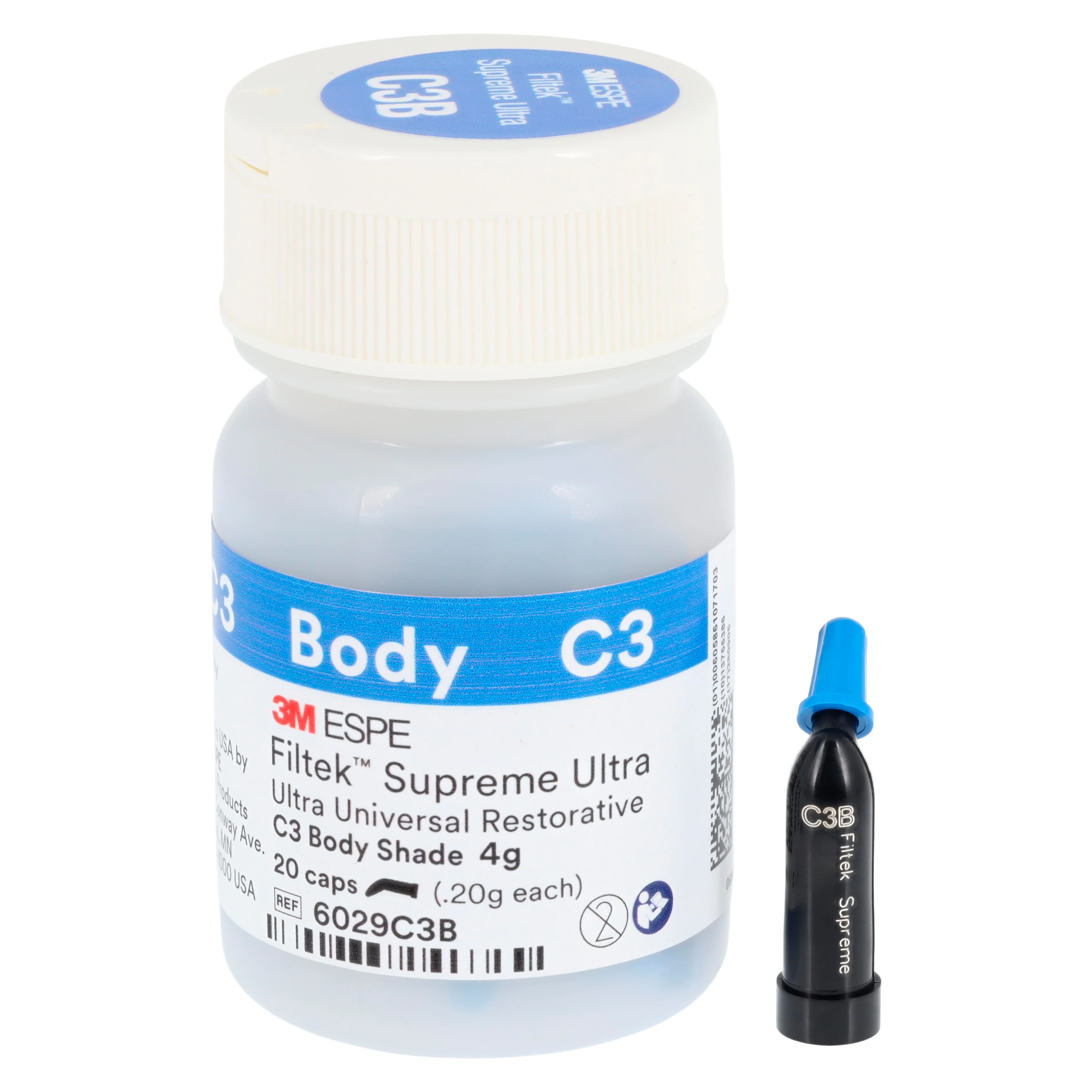 Filtek Supreme Ultra Universal Restorative Capsules, C3 Body, 0.2 g, 20/Pk, 6029C3B - Filtek Supreme Ultra Universal Capsule C3 Body 20Bx - Image 1
