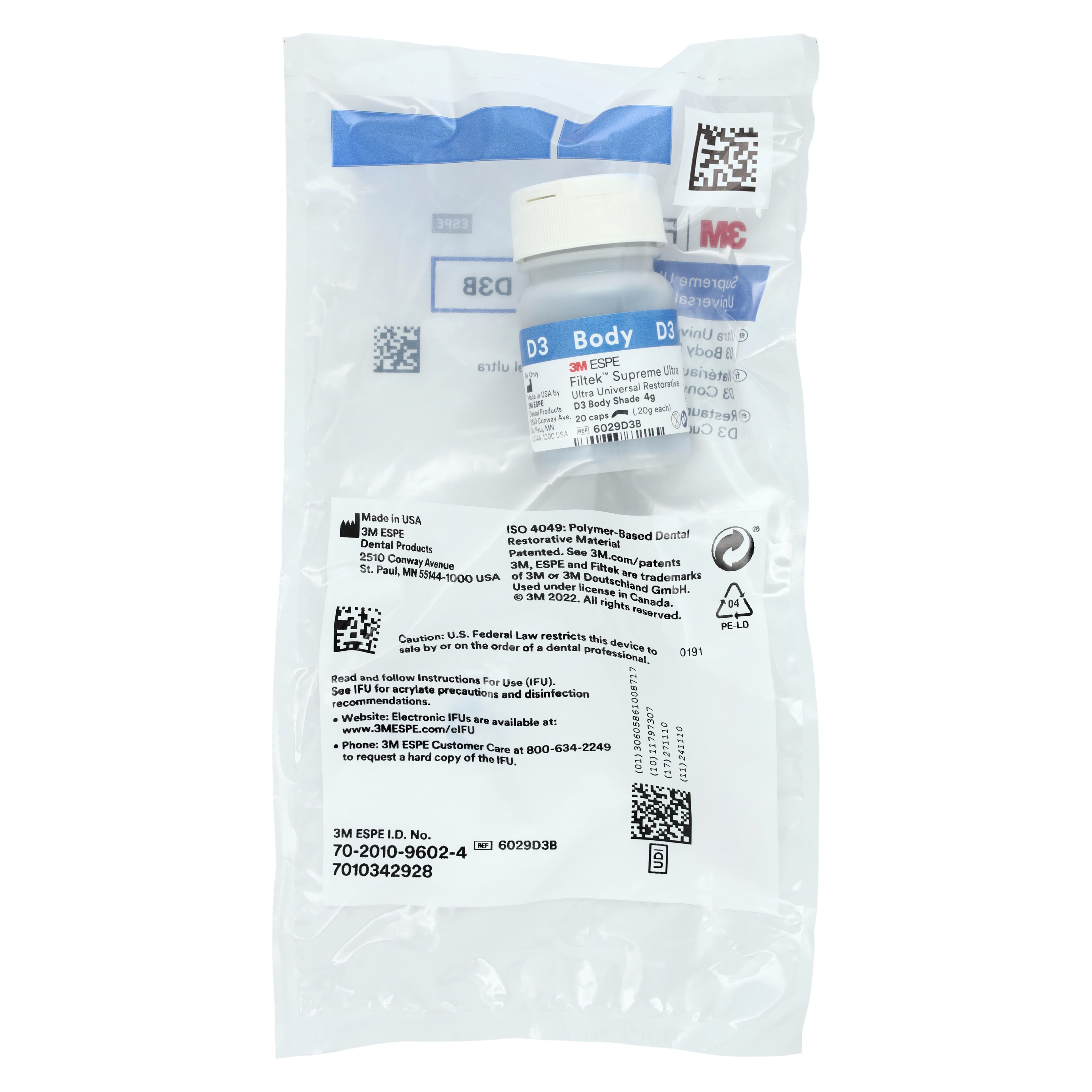 Filtek Supreme Ultra Universal Restorative Capsules, D3 Body, 0.2 g, 20/Pk, 6029D3B thumbnail 6