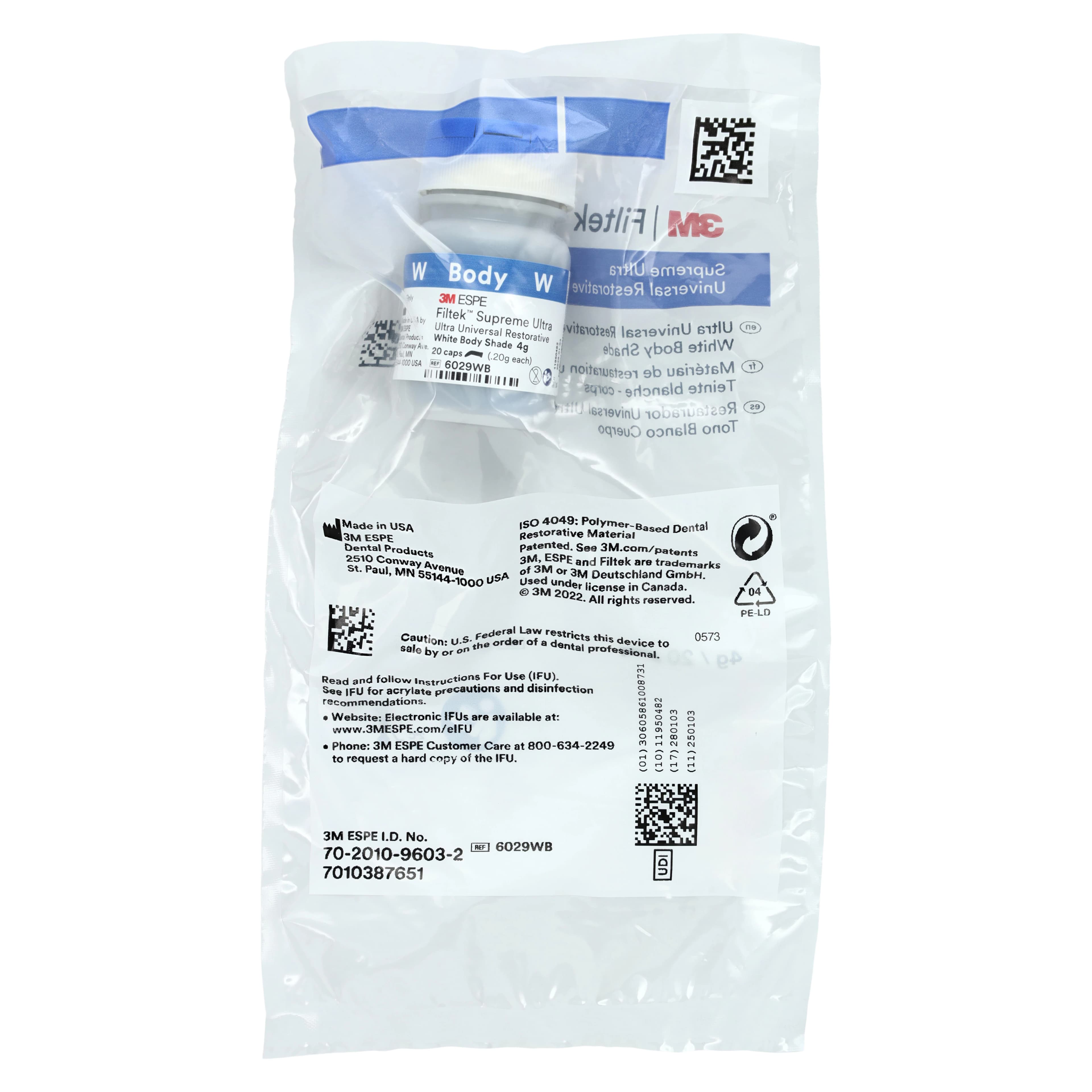 3M Filtek Supreme Ultra Universal Restorative Capsules, White Body (WB), 0.2 g, 20/Pk, 6029WB thumbnail 6