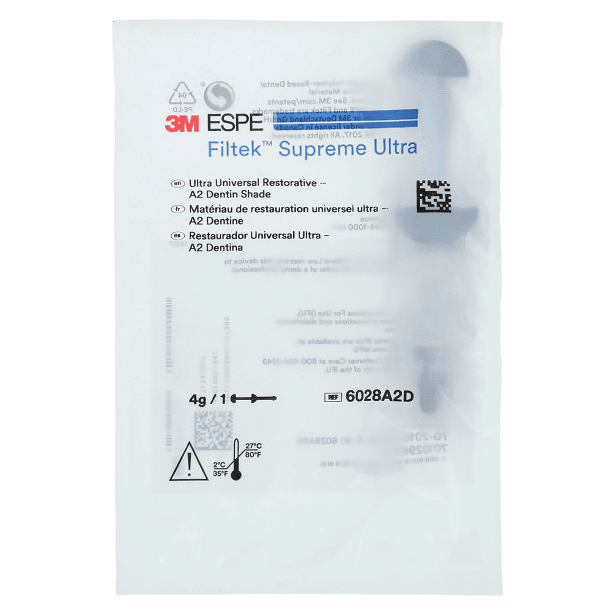 Filtek Supreme Ultra Universal Restorative Syringe Refill, A2 Dentin, 4 g, 6028A2D thumbnail 2