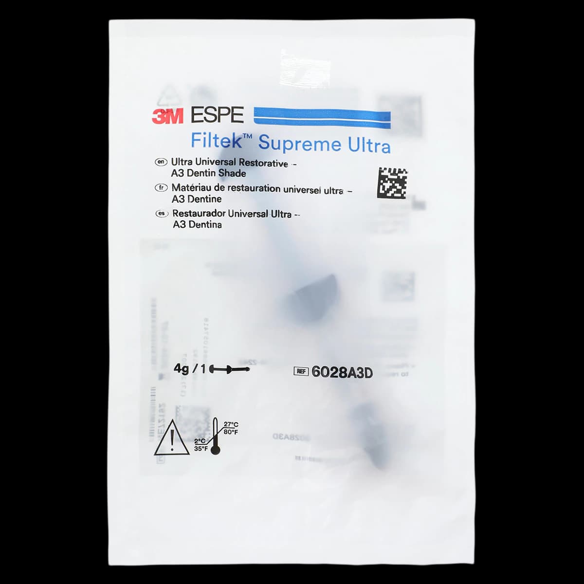 Filtek Supreme Ultra Universal Restorative Syringe, A3 Dentin, 4 g, 6028A3D - Filtek Supreme Ultra Universal Syringe 4gm A3 Dentin - Image 1