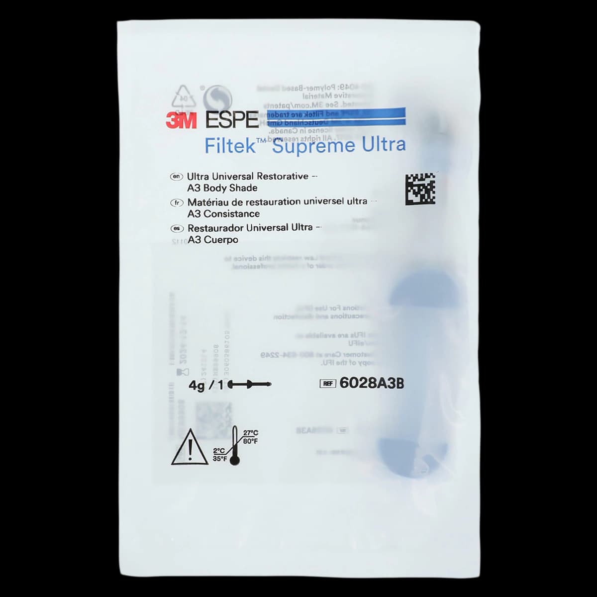 Filtek Supreme Ultra Universal Restorative Syringe Refill, A3 Body, 4 g, 6028A3B - Filtek Supreme Ultra Universal Syringe 4gm A3 Body - Image 1