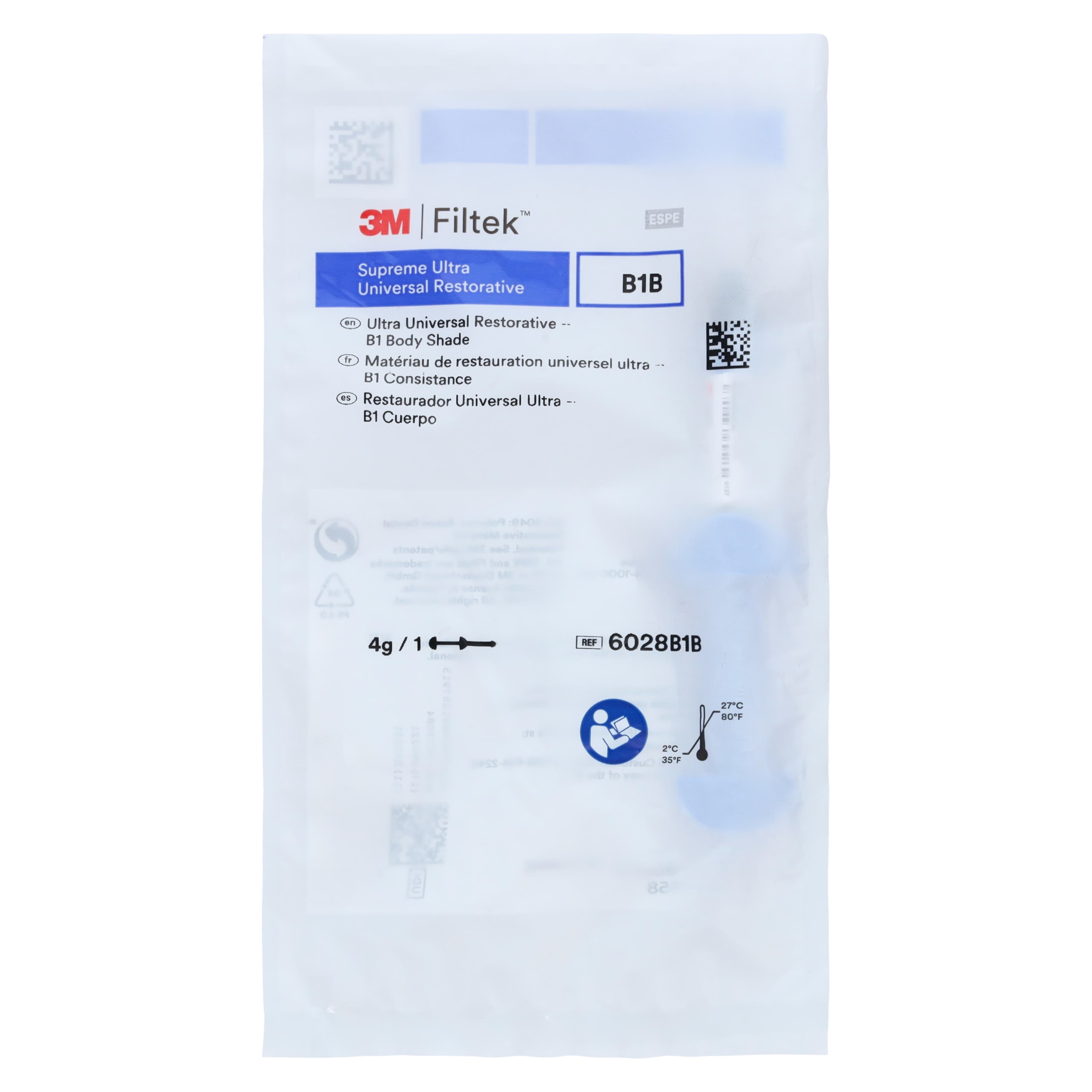 3M Filtek Supreme Ultra Universal Restorative Syringe Refill, B1 Body, 4 g, 6028B1B thumbnail 3